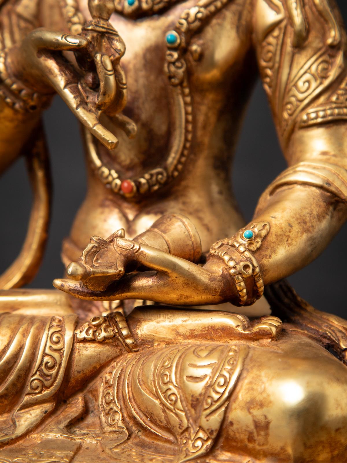 Statue de Vajrasattva népalais en bronze ancien du milieu du 20e siècle - OriginalBuddhas en vente 10