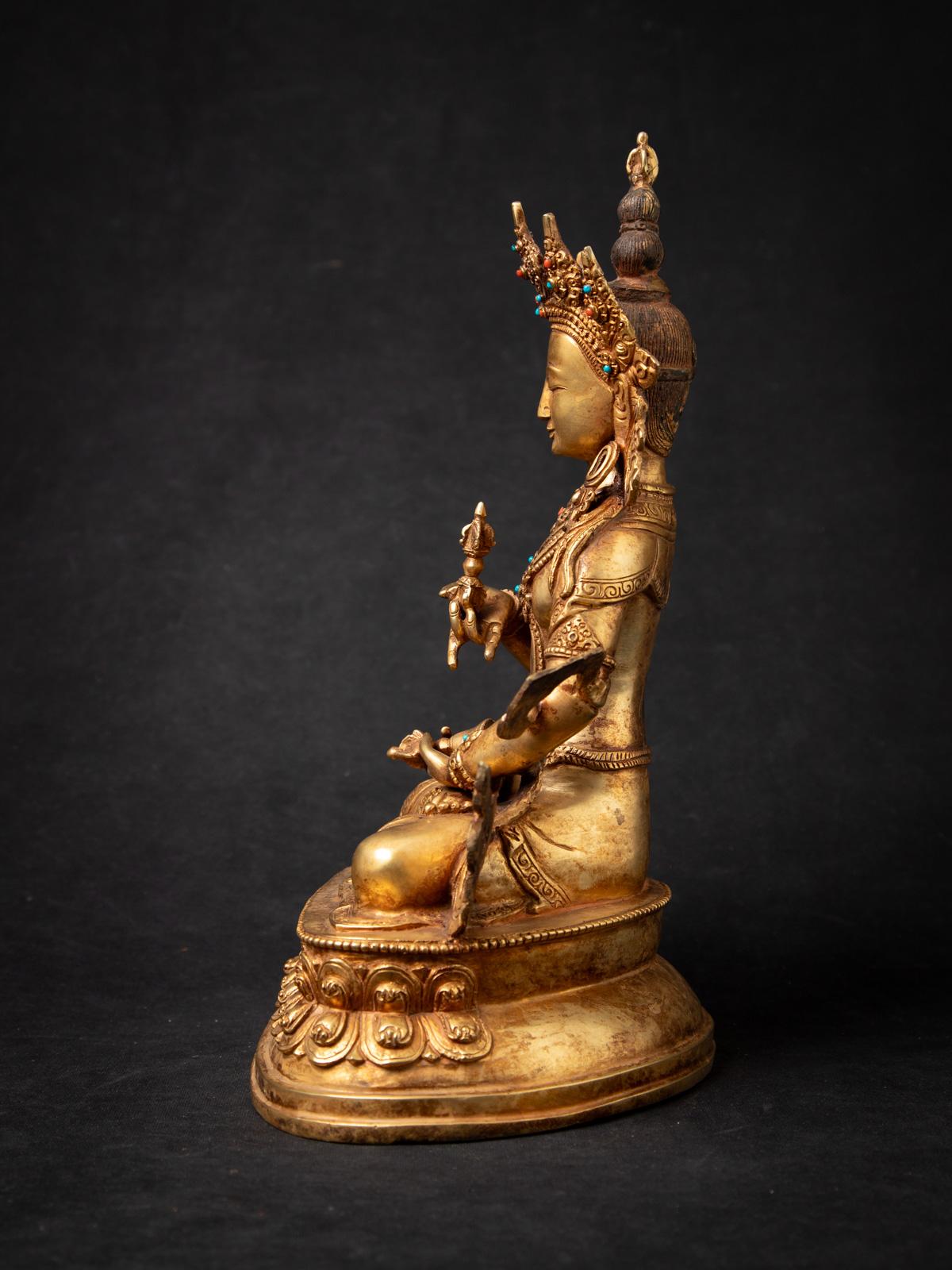 Asiatique Statue de Vajrasattva népalais en bronze ancien du milieu du 20e siècle - OriginalBuddhas en vente