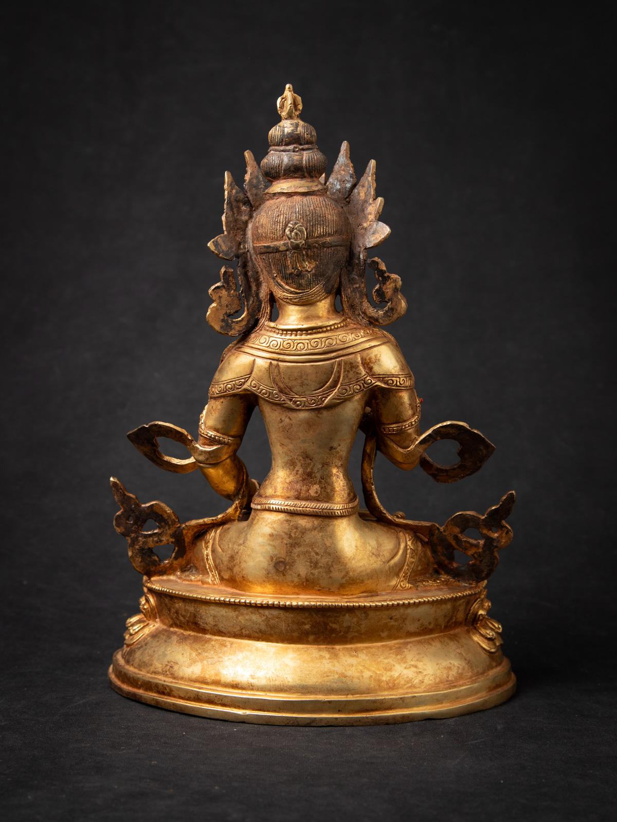 Statue de Vajrasattva népalais en bronze ancien du milieu du 20e siècle - OriginalBuddhas Bon état - En vente à DEVENTER, NL