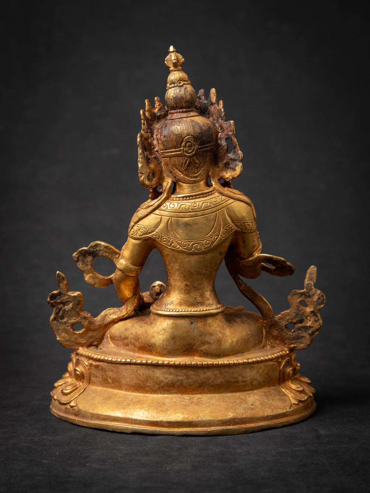 Statue de Vajrasattva népalais en bronze ancien du milieu du 20e siècle - OriginalBuddhas Bon état à DEVENTER, NL
