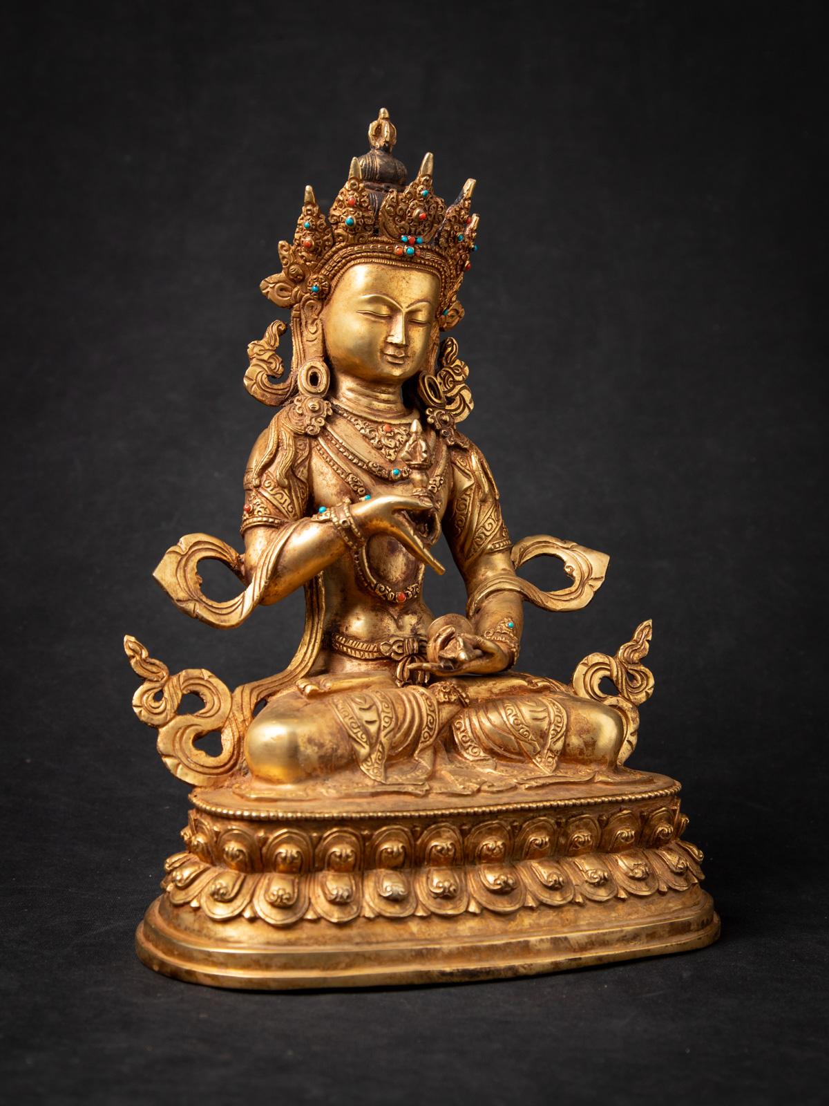 20ième siècle Statue de Vajrasattva népalais en bronze ancien du milieu du 20e siècle - OriginalBuddhas en vente