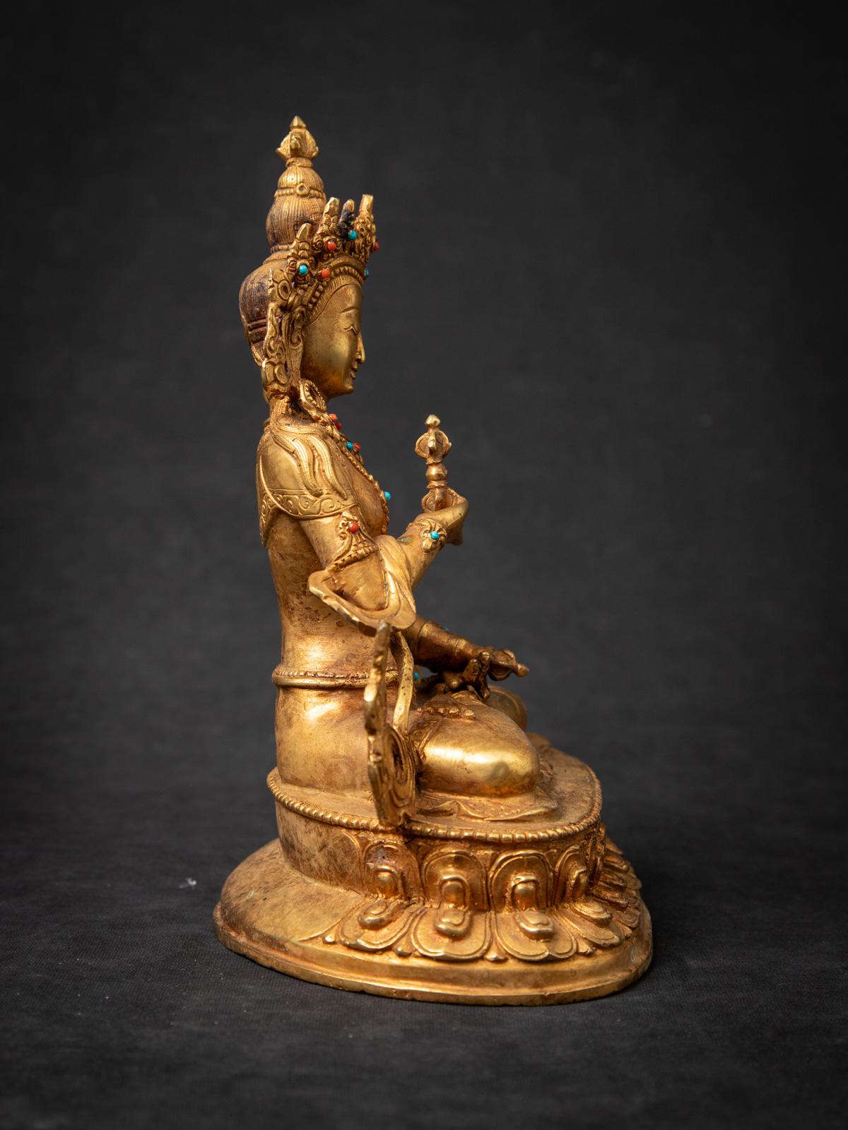 20ième siècle Statue de Vajrasattva népalais en bronze ancien du milieu du 20e siècle - OriginalBuddhas