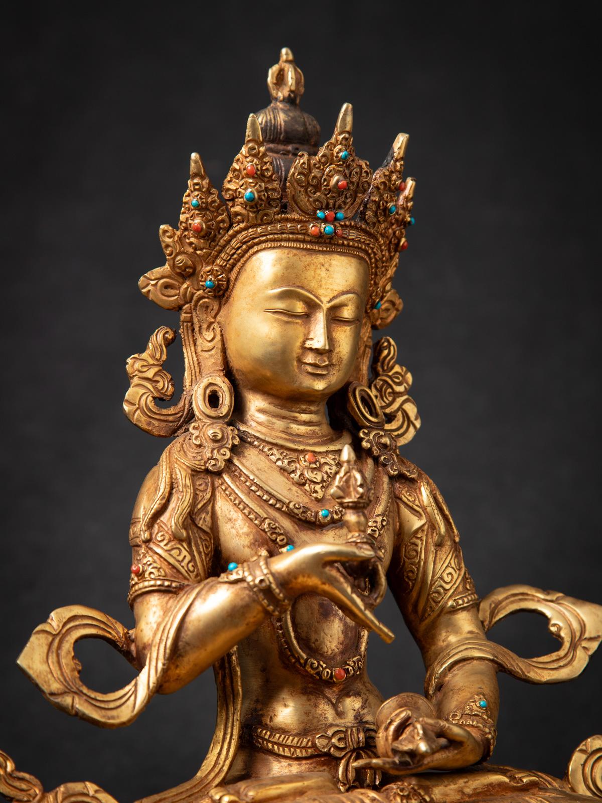 Bronze Statue de Vajrasattva népalais en bronze ancien du milieu du 20e siècle - OriginalBuddhas en vente
