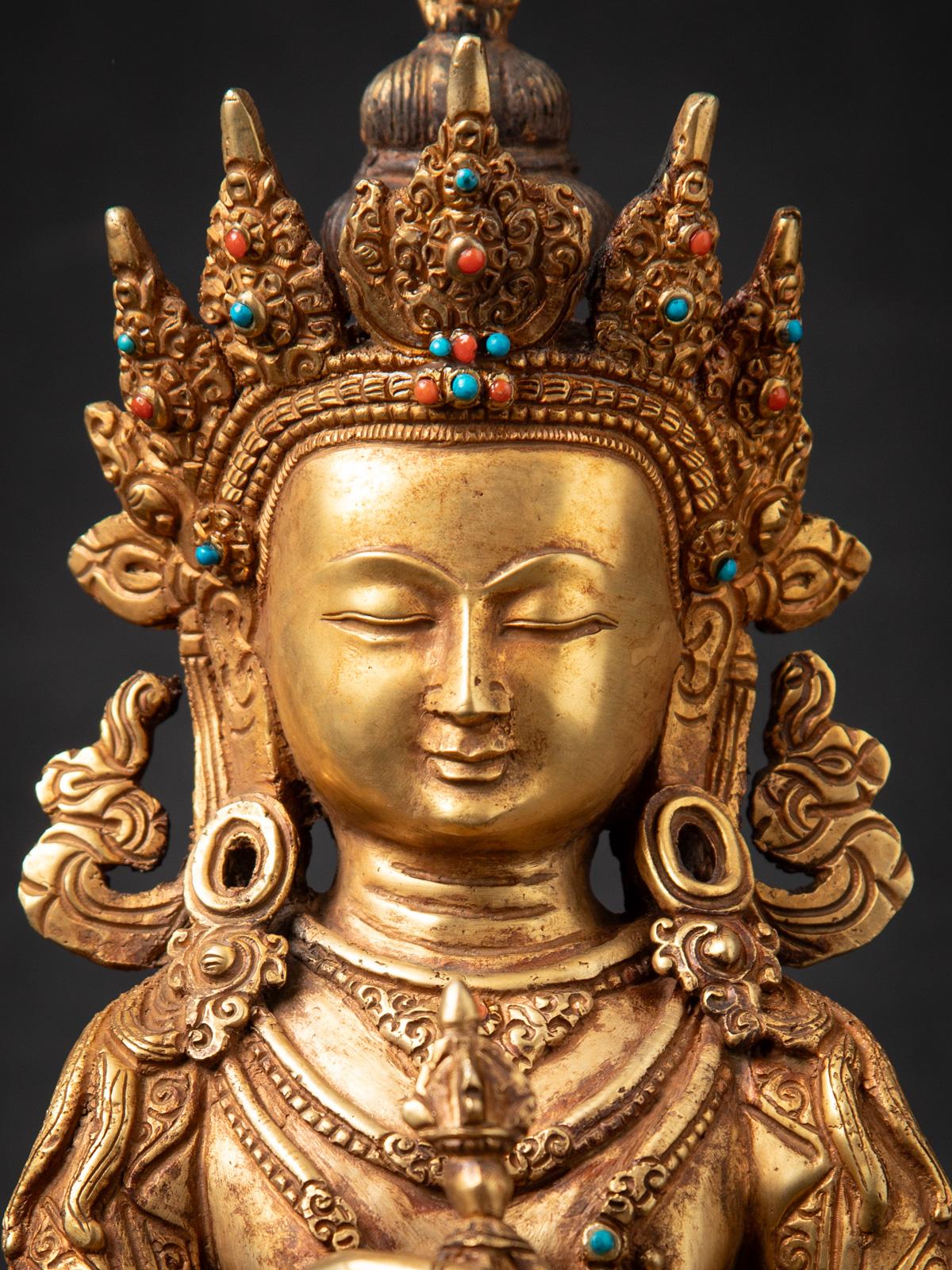 Statue de Vajrasattva népalais en bronze ancien du milieu du 20e siècle - OriginalBuddhas en vente 2