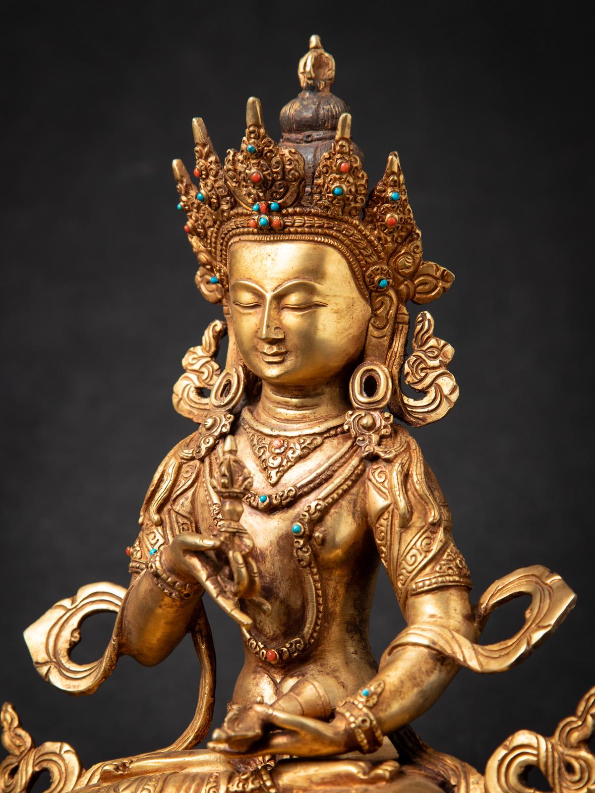 Statue de Vajrasattva népalais en bronze ancien du milieu du 20e siècle - OriginalBuddhas en vente 3