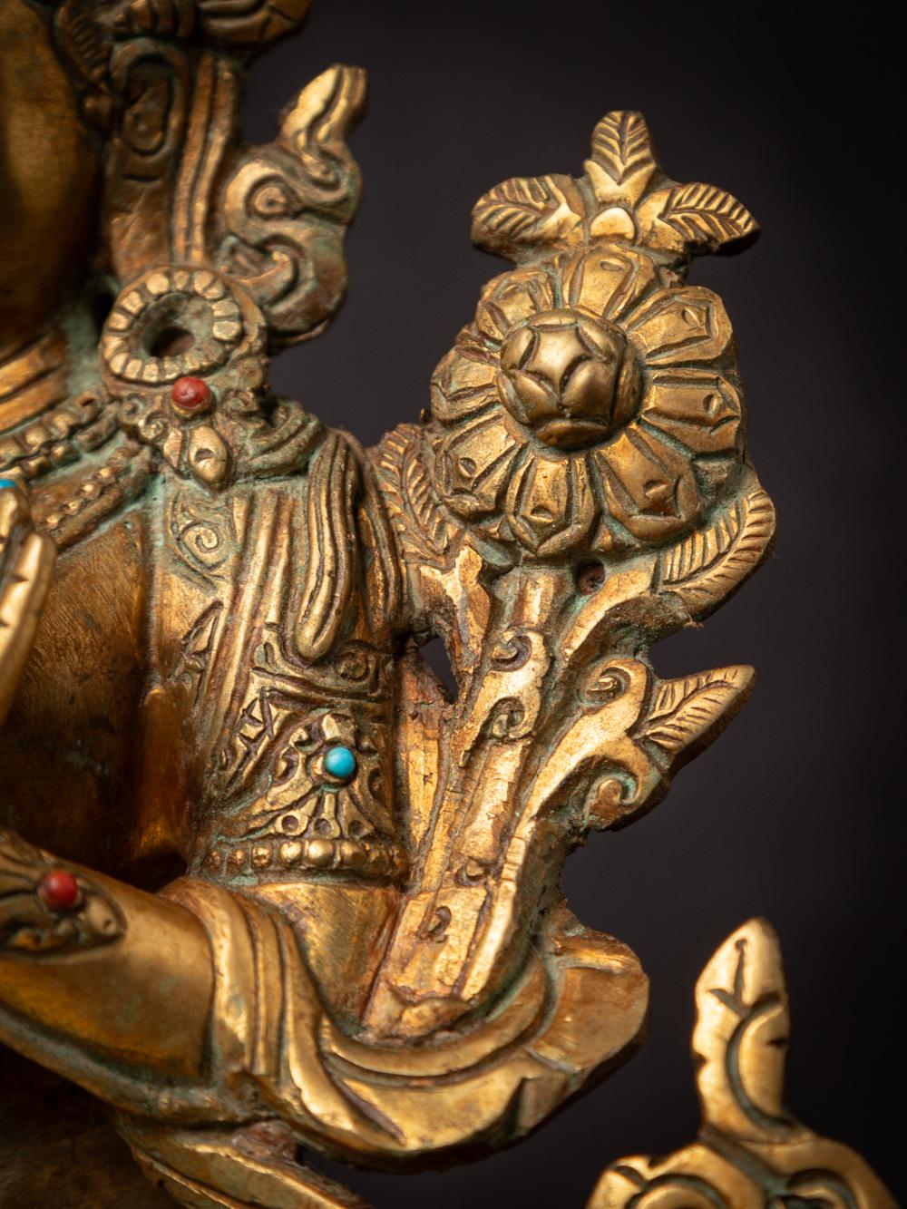 Mid-20th century old bronze Nepali White Tara statue in Vitarka Mudra 12