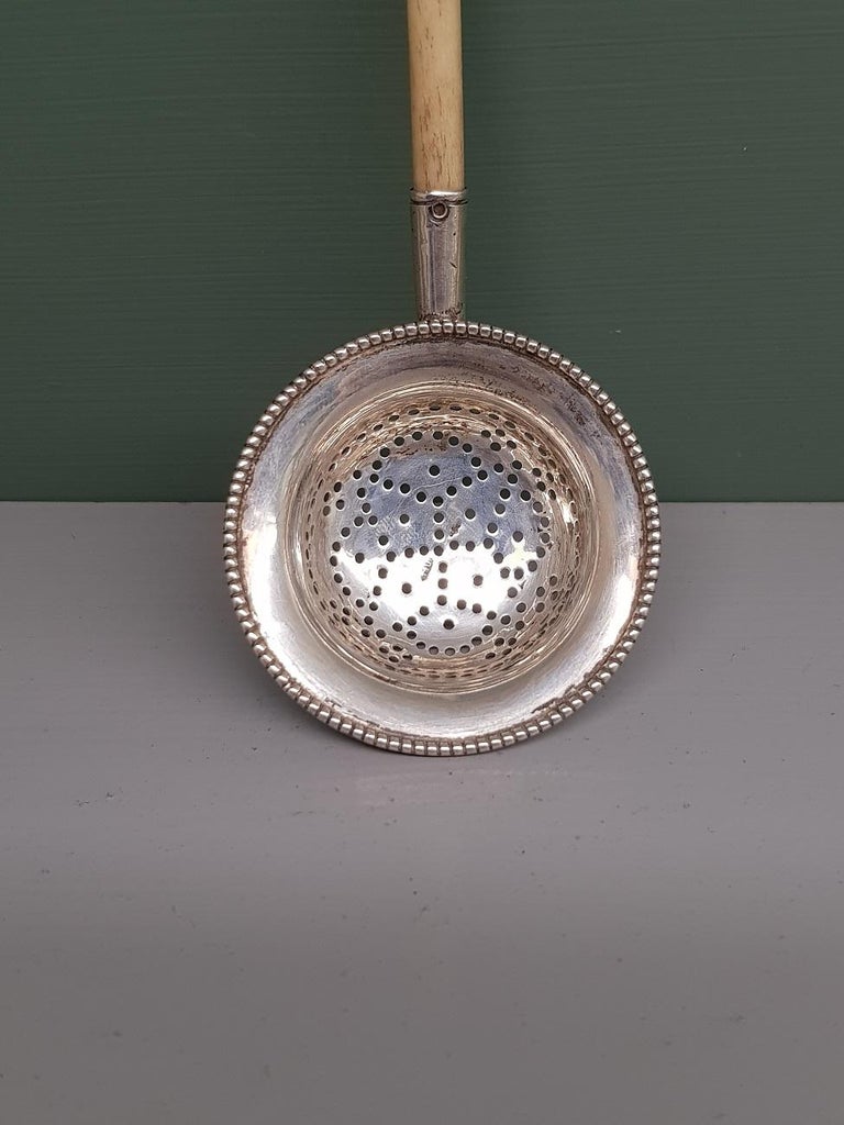 Mid 20th Century Old Dutch Silver Tea Strainer. at 1stDibs