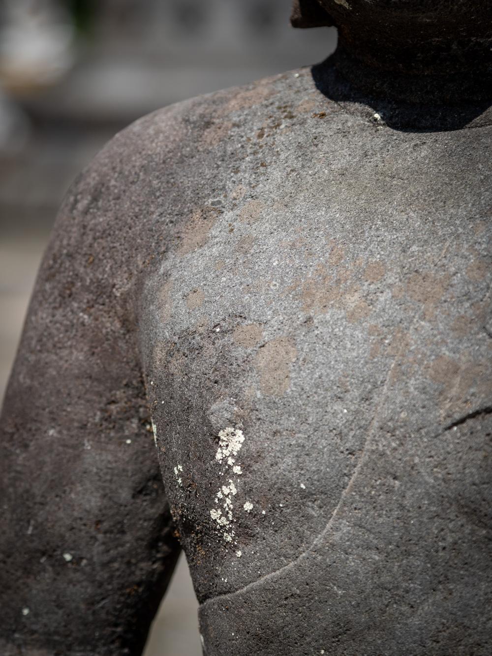 20th Century Mid 20th century old lavastone Buddha statue in Dhyana Mudra  OriginalBuddhas