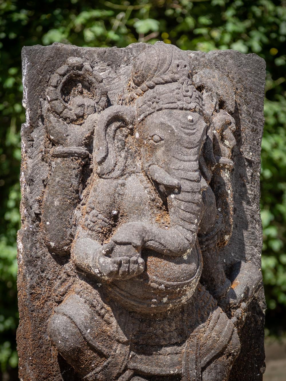 Mid 20th Century Old lavastone Ganesha statue from Indonesia For Sale 9