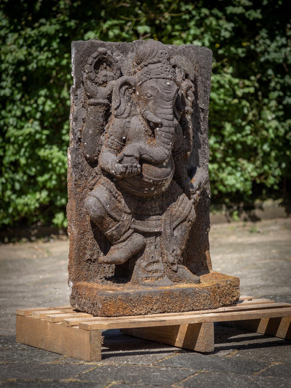 Mid 20th Century Old lavastone Ganesha statue from Indonesia For Sale 10
