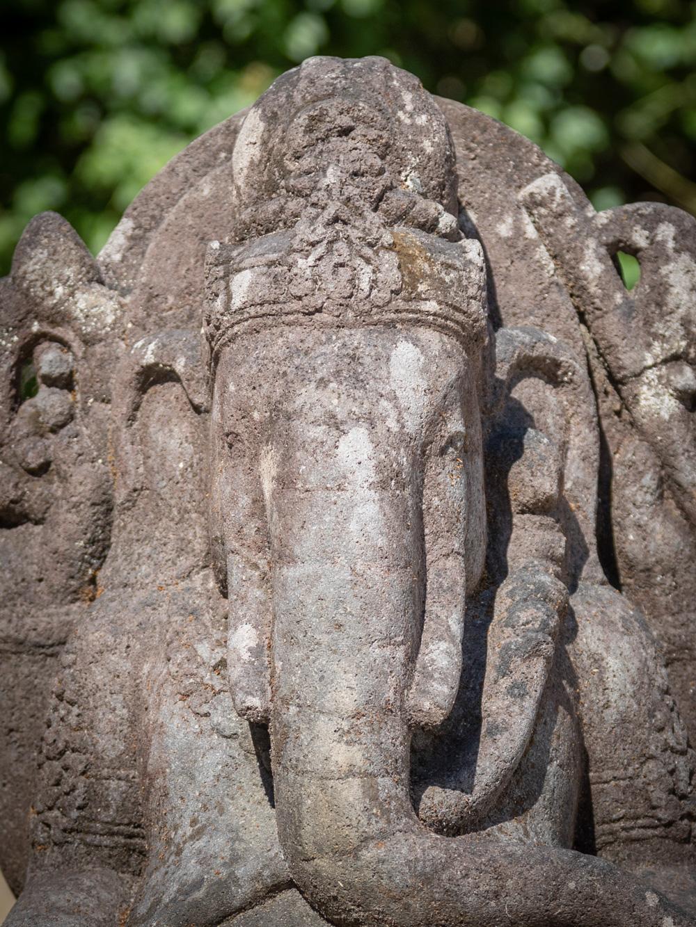 Mid 20th Century Old lavastone Ganesha statue from Indonesia  OriginalBuddhas 6