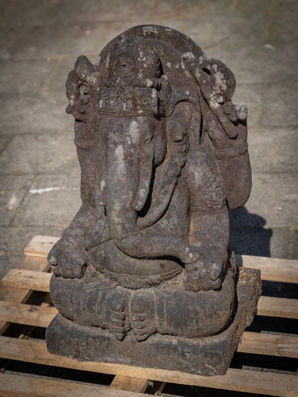 Mid 20th Century Old lavastone Ganesha statue from Indonesia  OriginalBuddhas 8