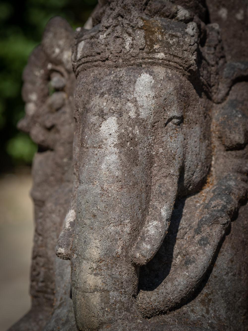 Mid 20th Century Old lavastone Ganesha statue from Indonesia  OriginalBuddhas 11