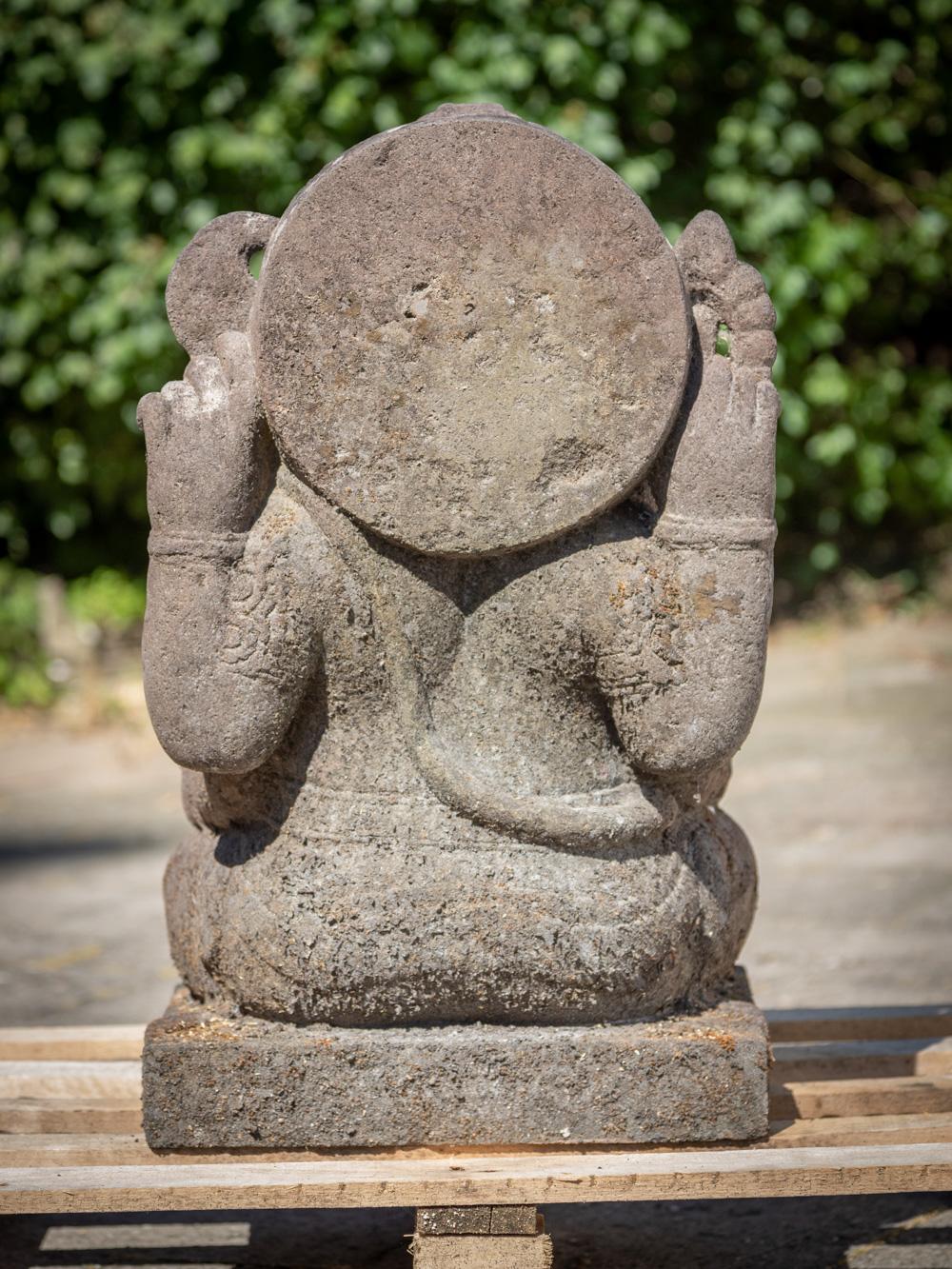 Mid 20th Century Old lavastone Ganesha statue from Indonesia  OriginalBuddhas In Good Condition In DEVENTER, NL