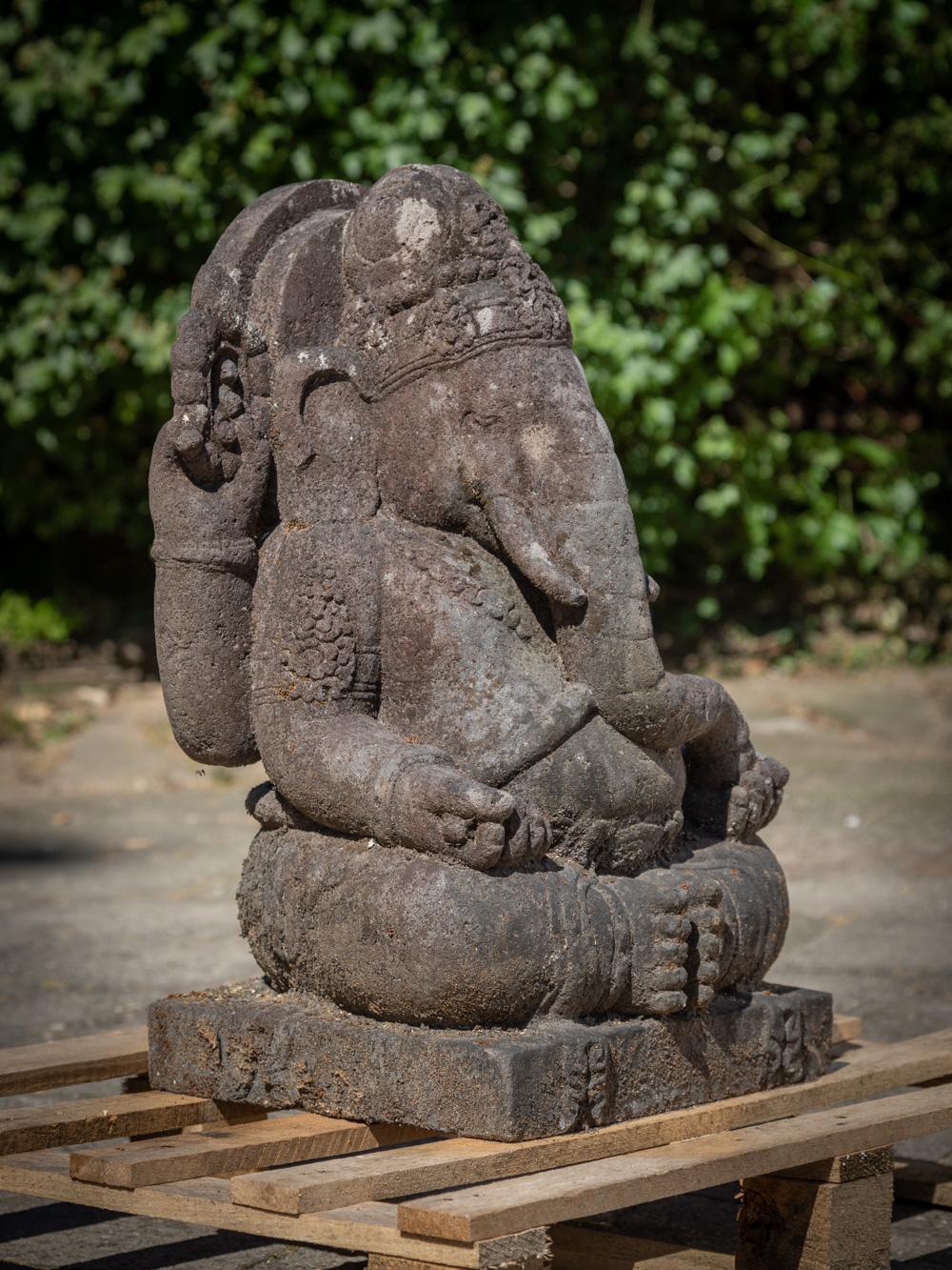 Mid 20th Century Old lavastone Ganesha statue from Indonesia  OriginalBuddhas 1