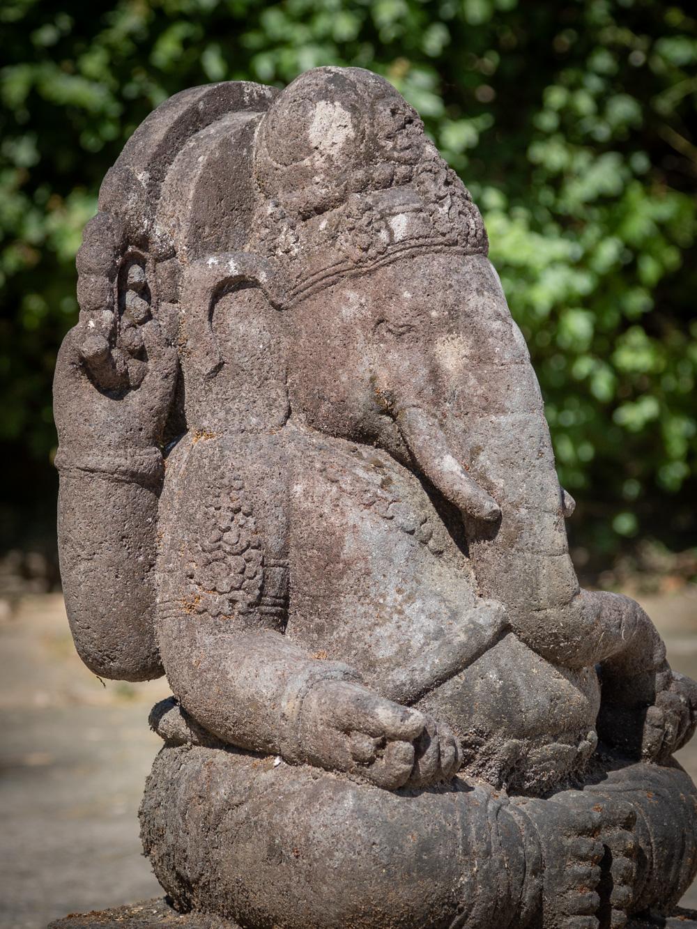 Mid 20th Century Old lavastone Ganesha statue from Indonesia  OriginalBuddhas 2