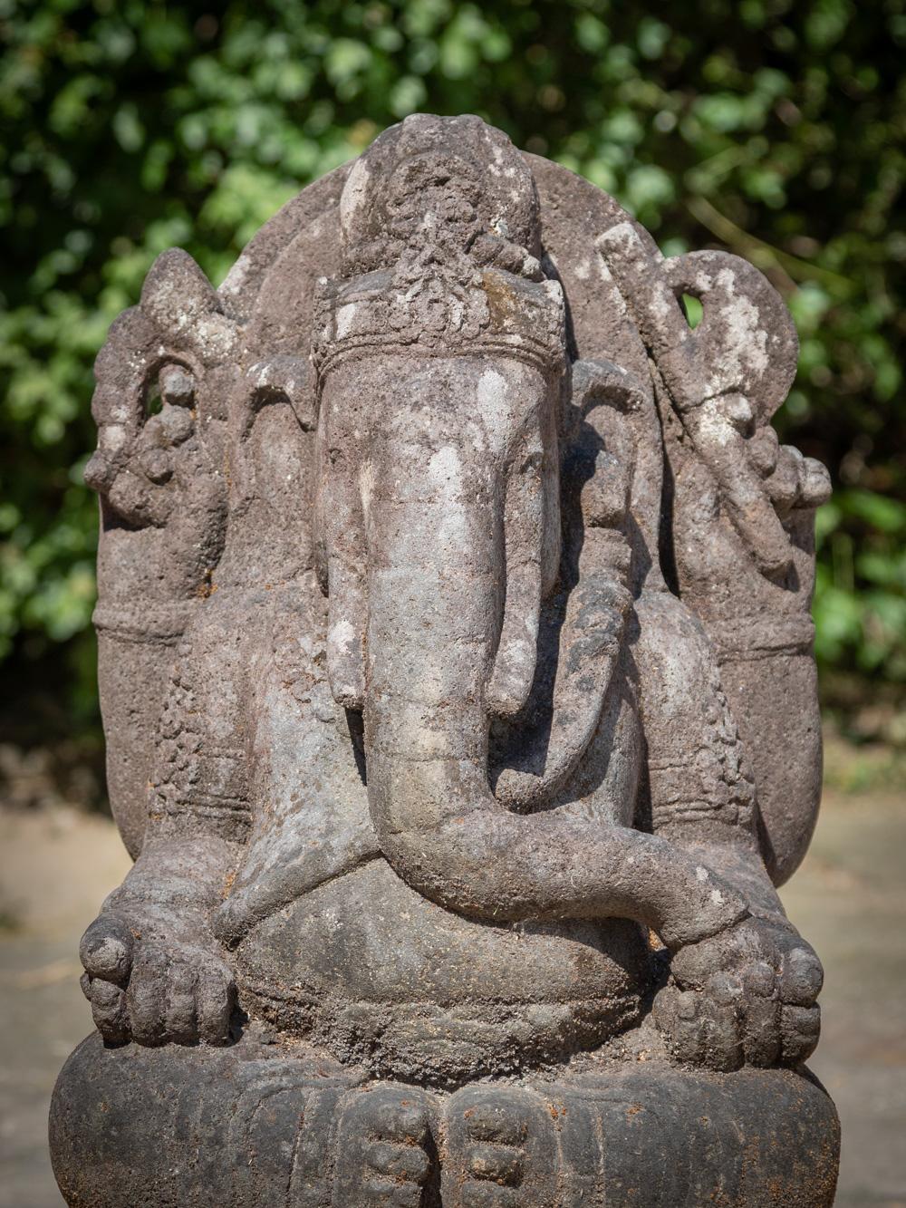 Mid 20th Century Old lavastone Ganesha statue from Indonesia  OriginalBuddhas 3