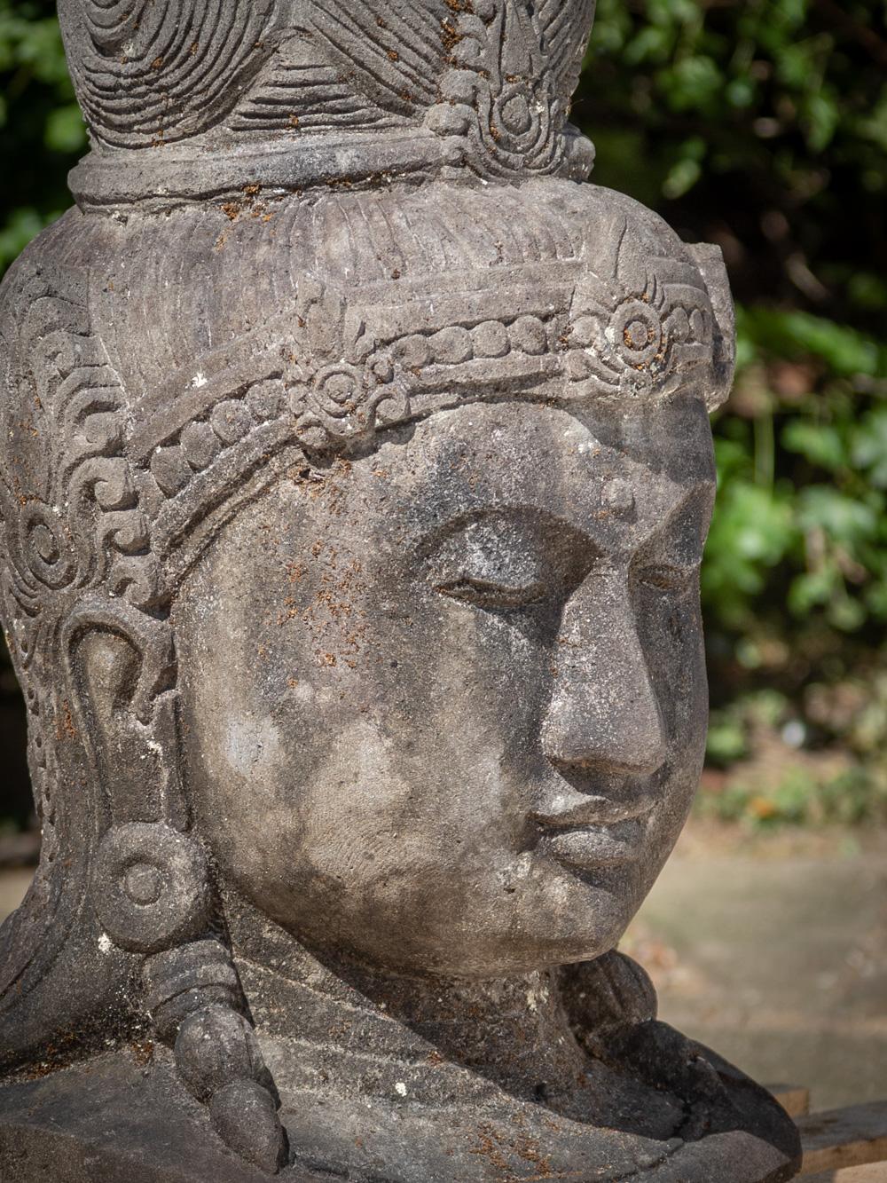 Mid 20th Century Old lavastone head of Shiva from Indonesia  OriginalBuddhas 7