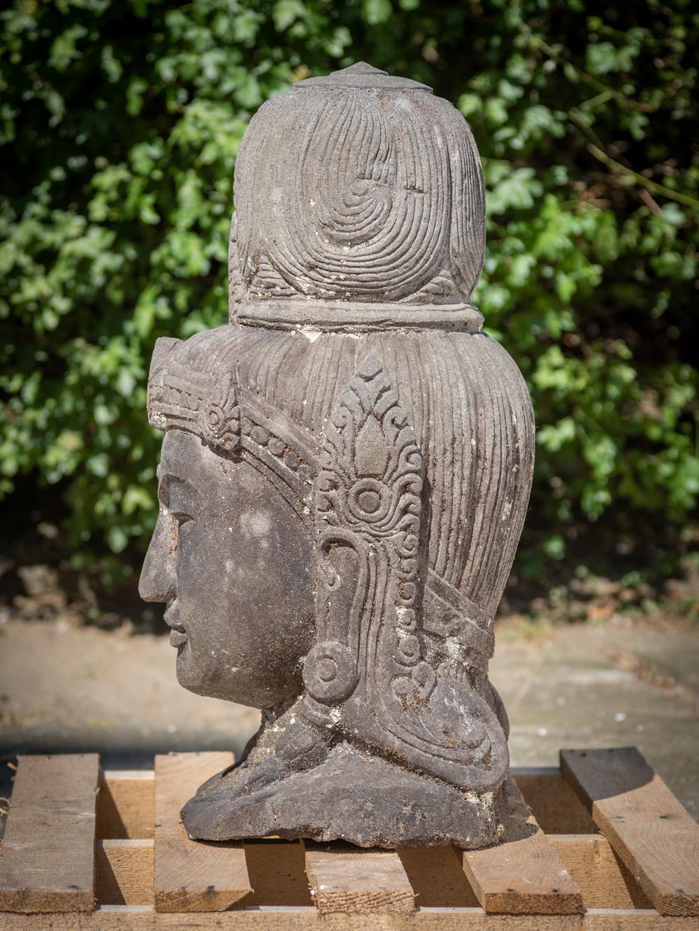 Mid 20th Century Old lavastone head of Shiva from Indonesia  OriginalBuddhas 11