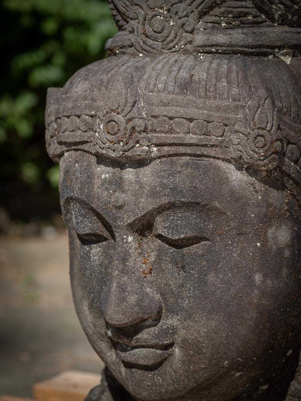 Mid 20th Century Old lavastone head of Shiva from Indonesia  OriginalBuddhas 2