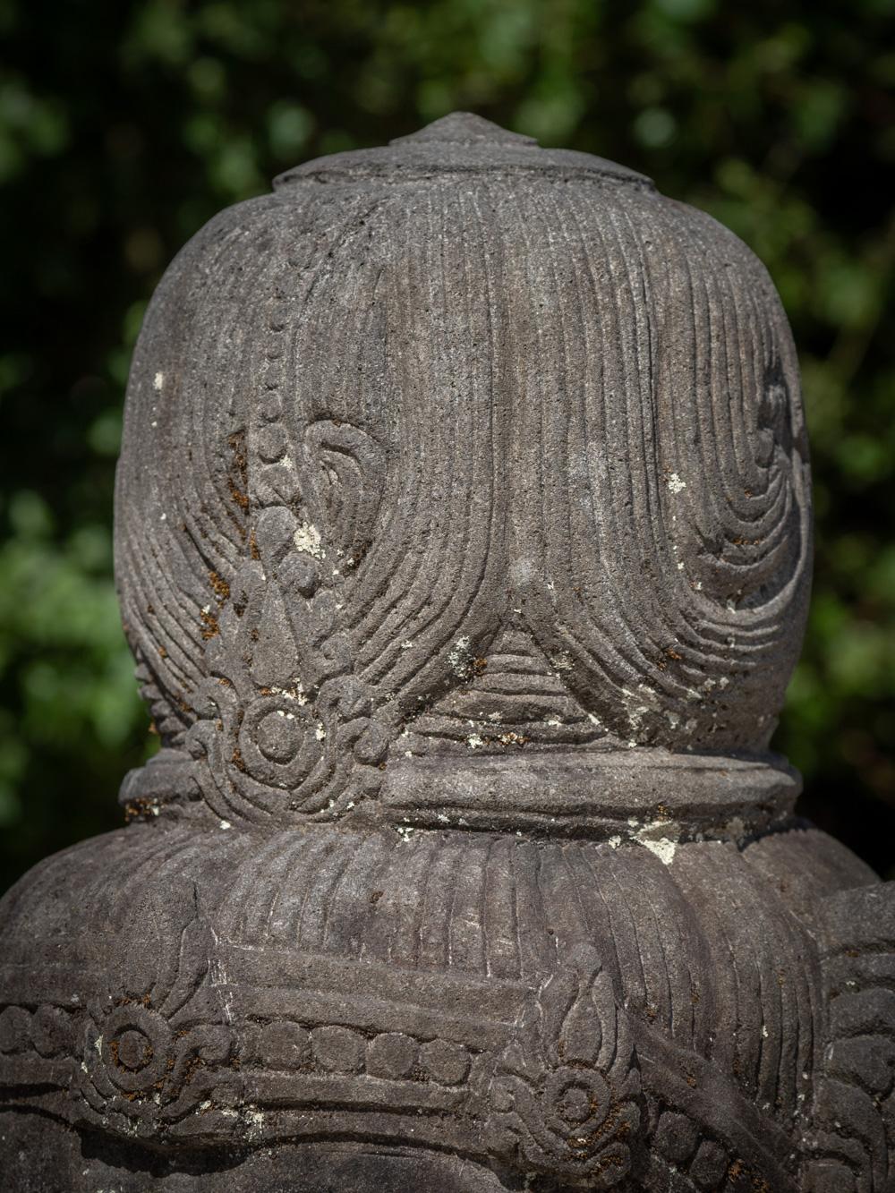 Mid 20th Century Old lavastone head of Shiva from Indonesia  OriginalBuddhas 3