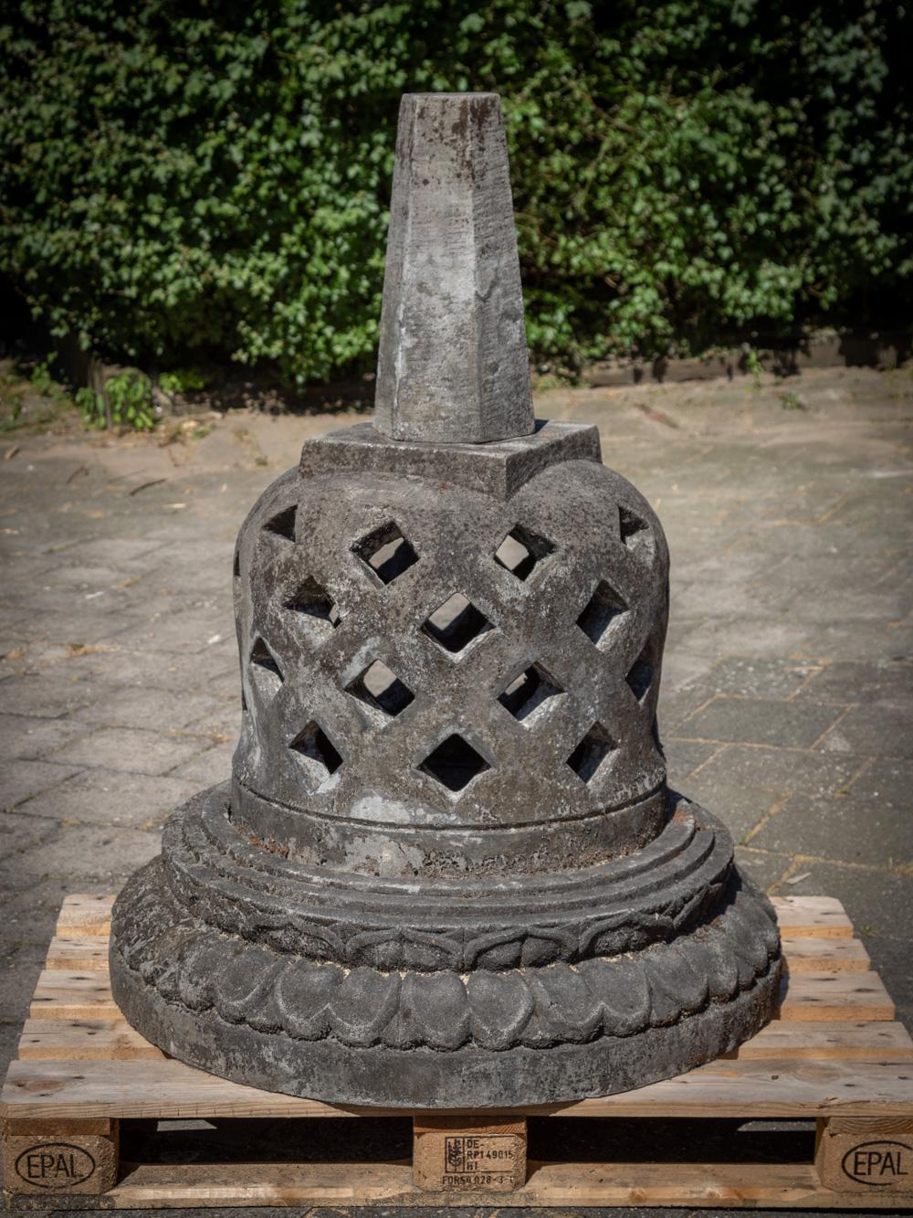 Mid 20th Century Old lavastone Stupa from Indonesia  OriginalBuddhas For Sale 7