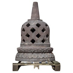 Mid 20th Century Old lavastone Stupa from Indonesia  OriginalBuddhas