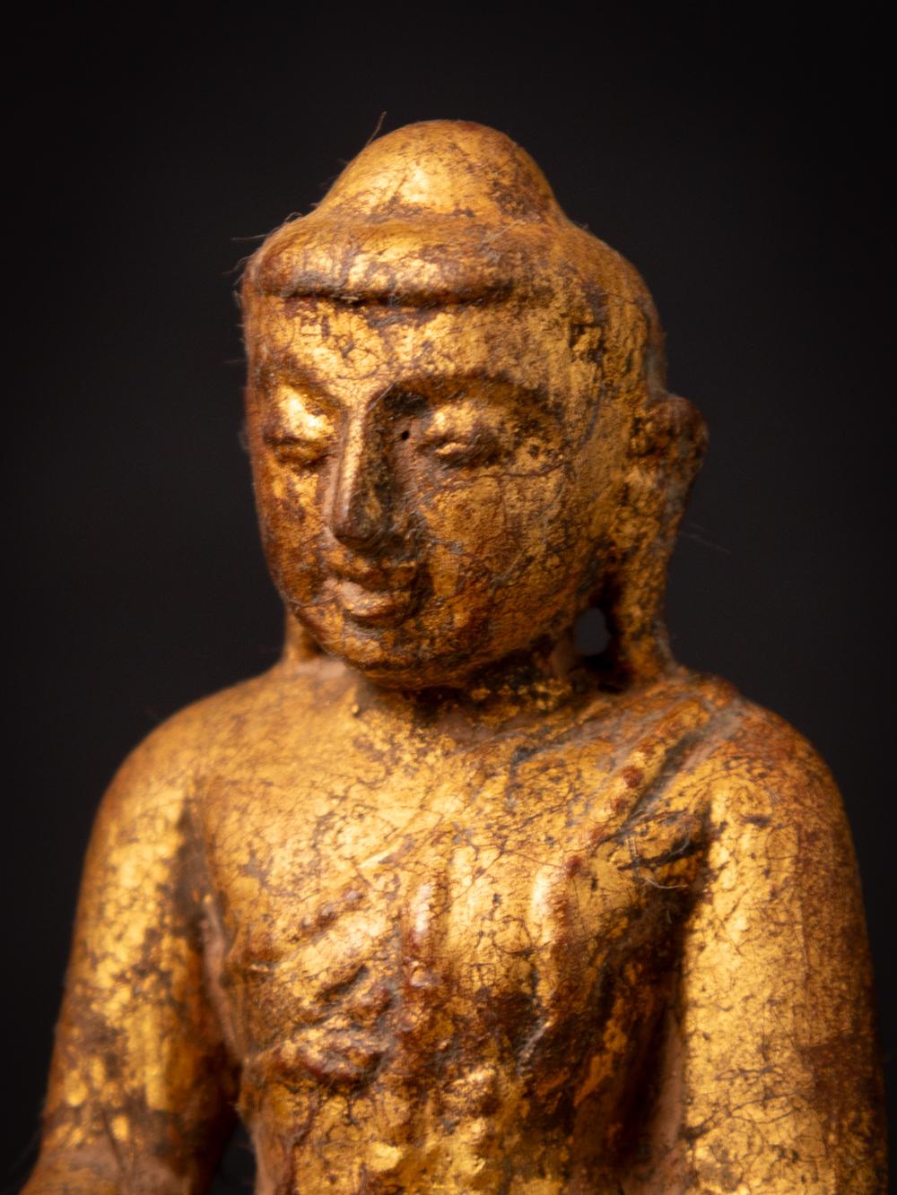 Mid-20th century Old wooden Burmese Monk statue - Original Buddhas 6