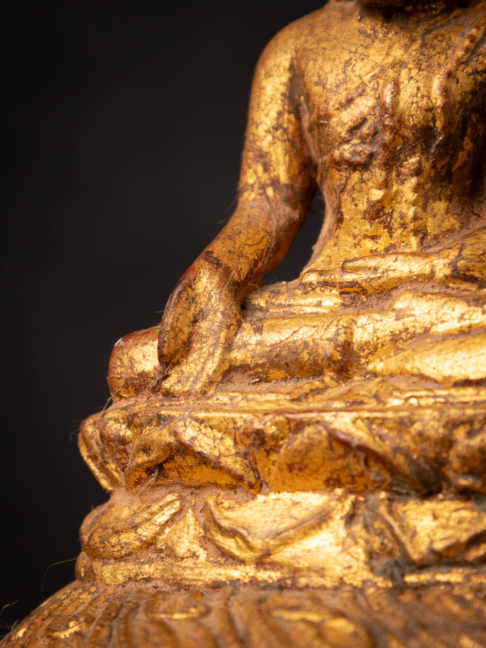 Mid-20th century Old wooden Burmese Monk statue - Original Buddhas 9
