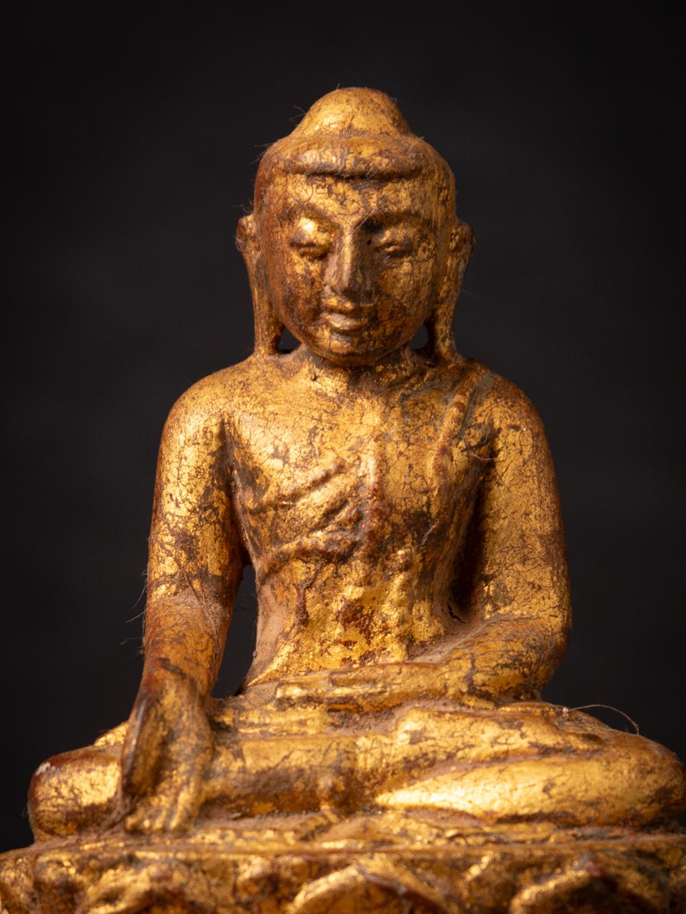 Wood Mid-20th century Old wooden Burmese Monk statue - Original Buddhas