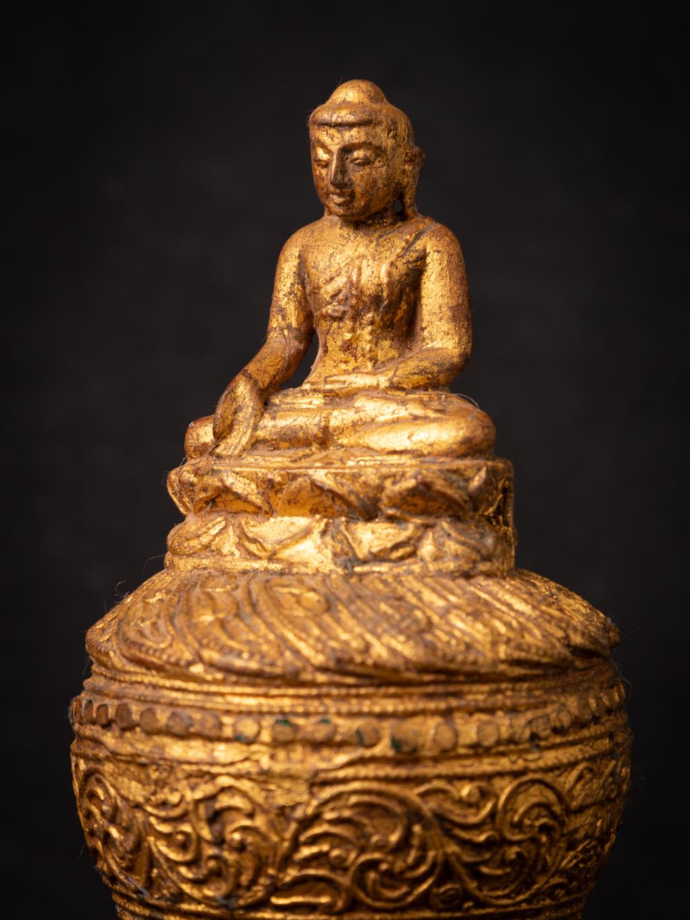 Mid-20th century Old wooden Burmese Monk statue - Original Buddhas 1