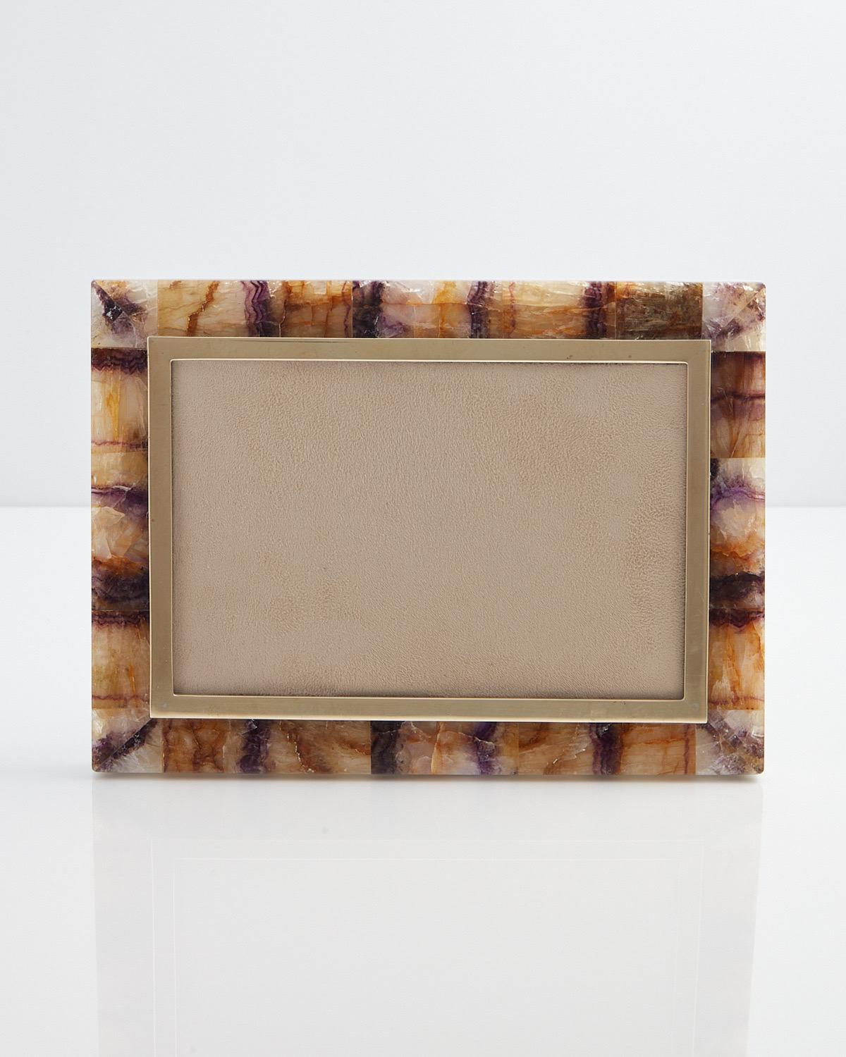 English Mid 20th Century Onyx Blue John Picture Frame Decoration Circa 1960 England For Sale