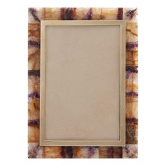 Mid 20th Century Onyx Blue John Picture Frame Decoration Circa 1960 England