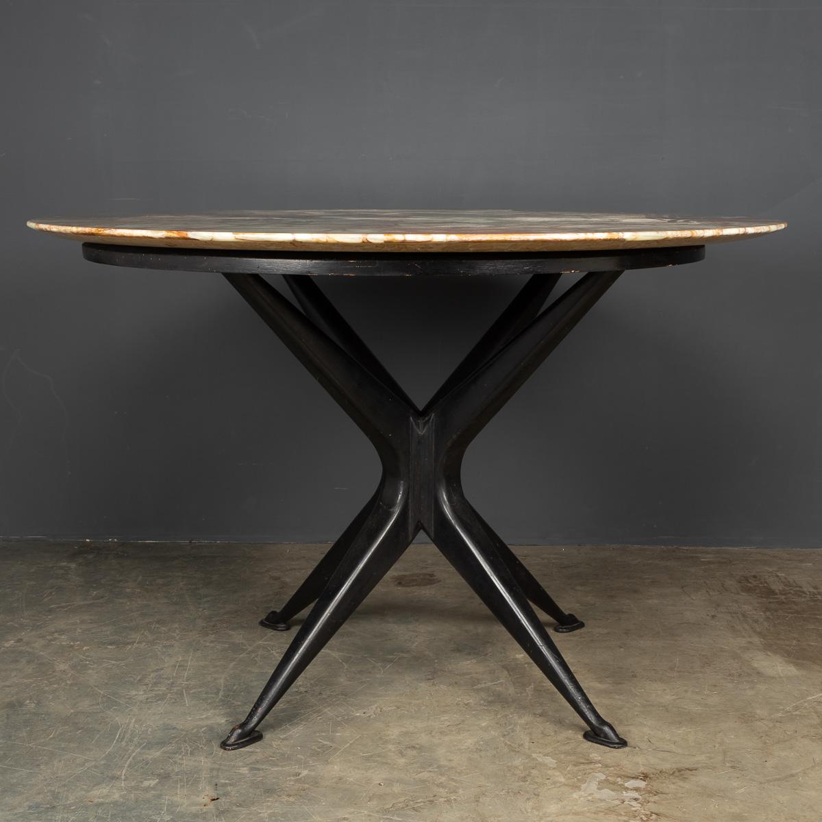 Unknown Mid-20th Century Onyx Top Dining Table on Ebonised Stand, c.1950