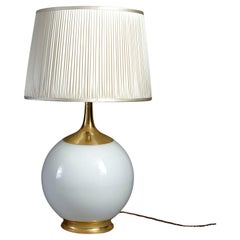 Mid-20th Century Opaline and Gilt Metal Futurist Lamp