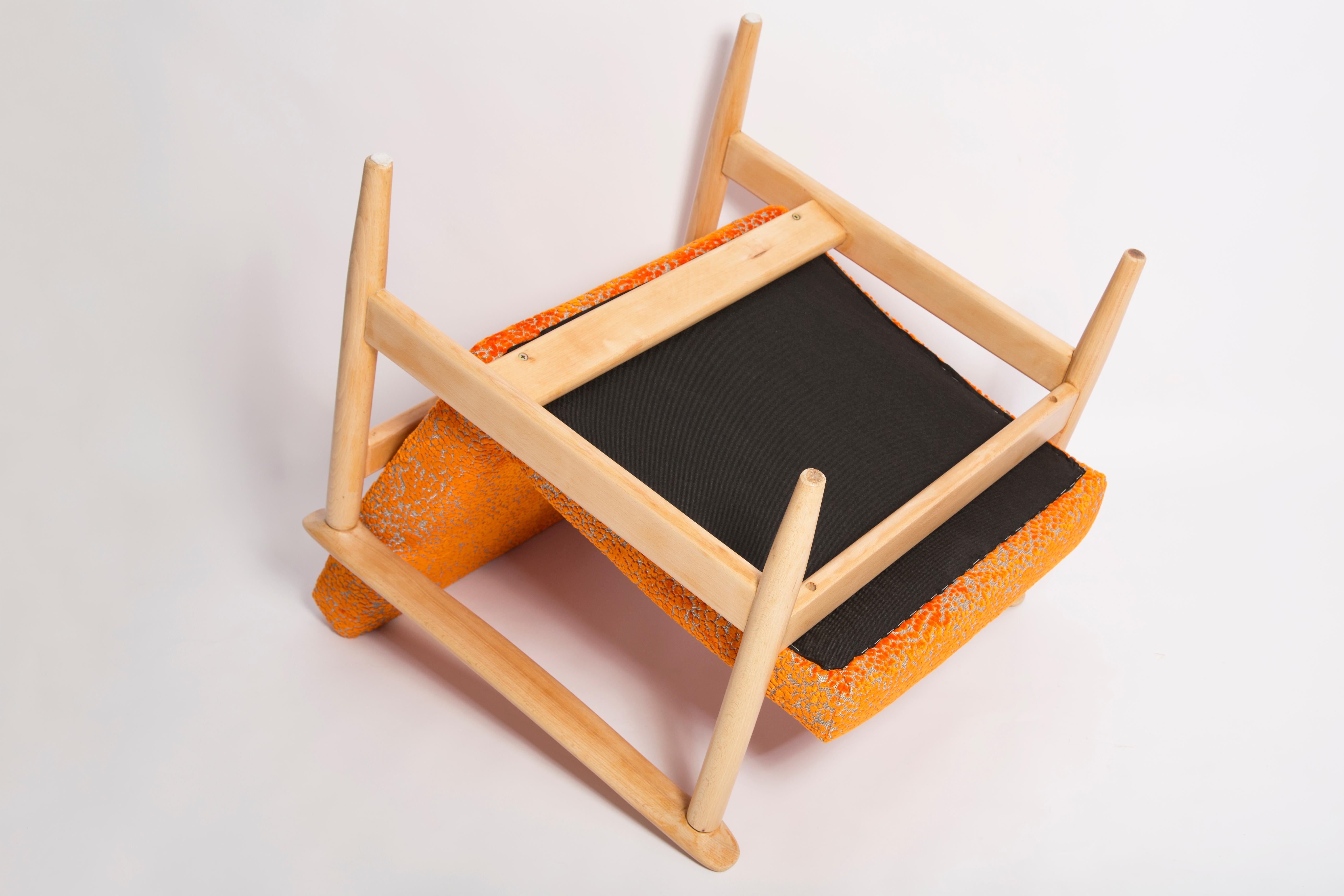 Mid-20th Century Orange Velvet Armchair, Edmund Homa, Europe, 1960s For Sale 4