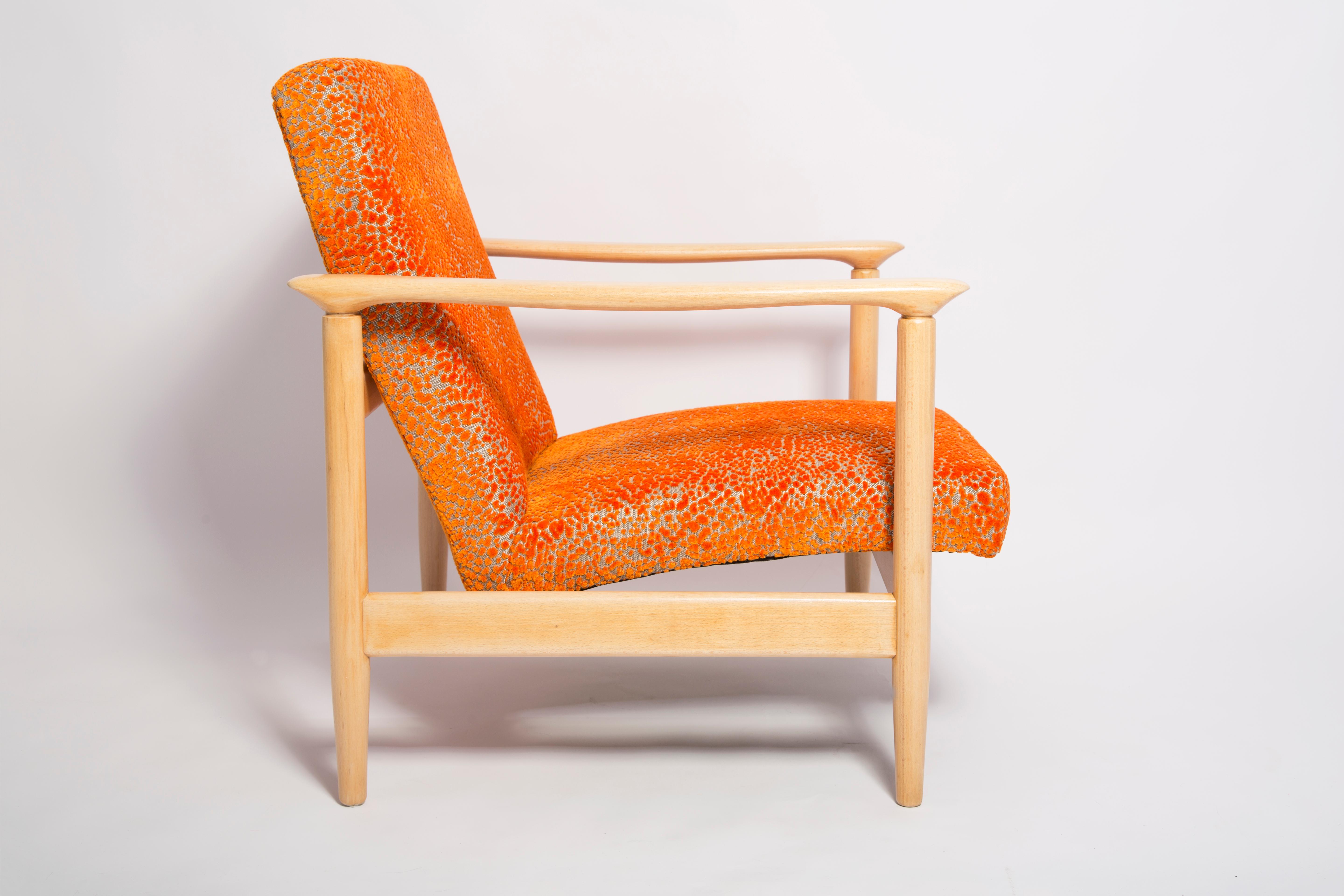 orange velvet armchairs