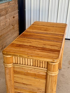 Mid-20th Century Organic Modern Coastal Pencil Reed Desk