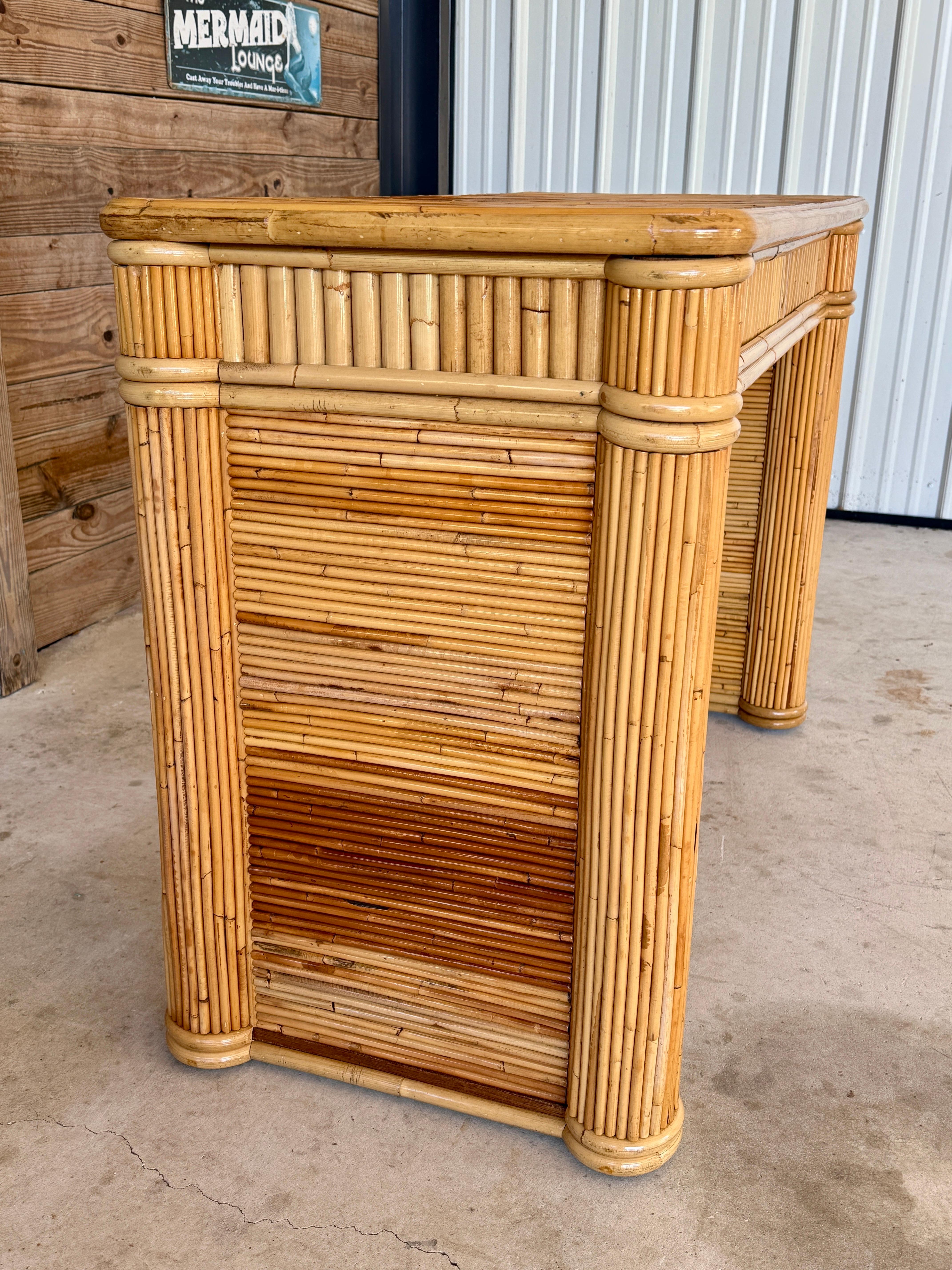 Mid-Century Modern Mid-20th Century Organic Modern Coastal Pencil Reed Desk