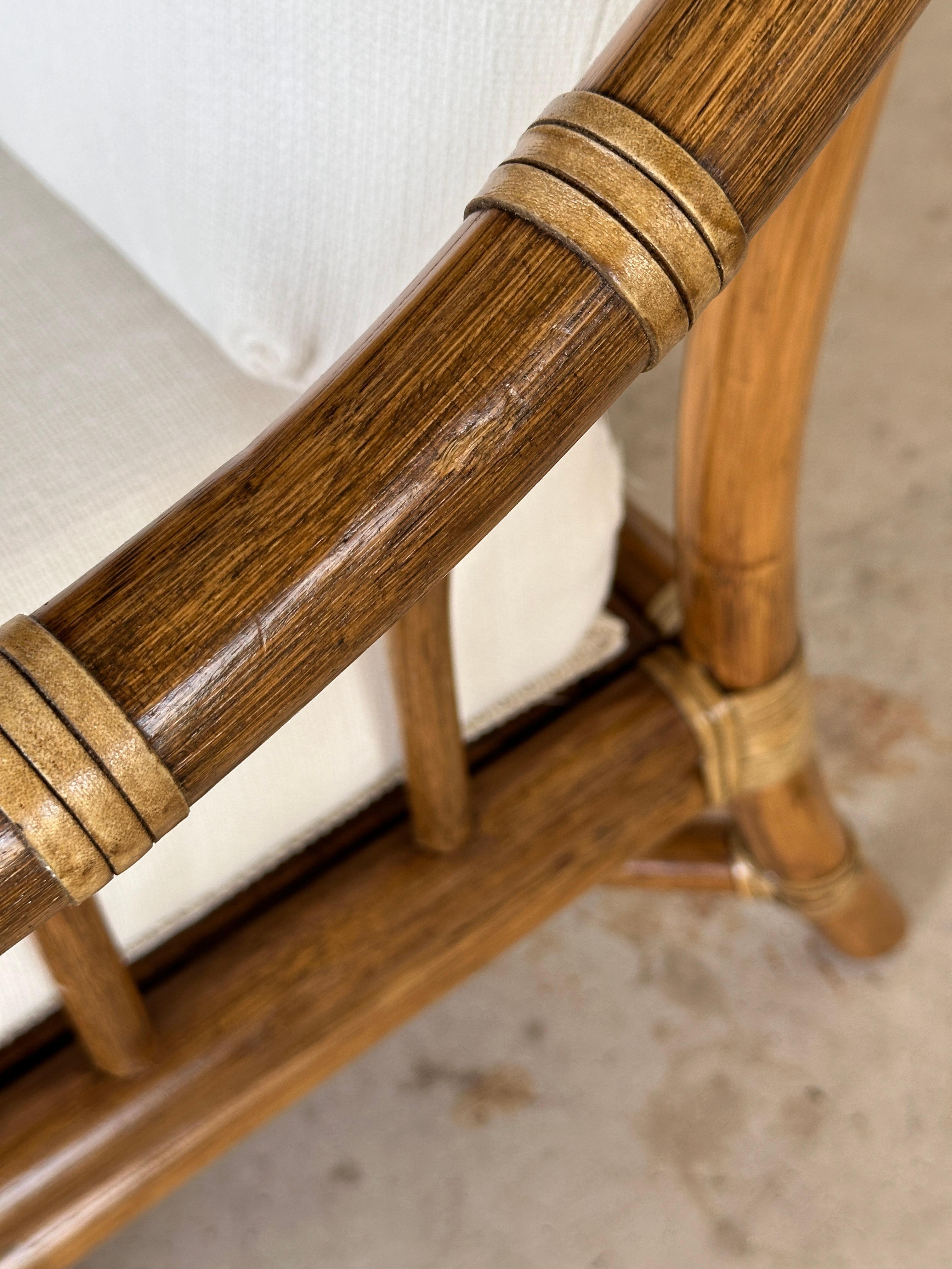 Mid-20th Century Organic Modern Rattan Custom Upholstered Lounge McGuire Chairs 10