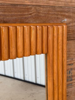 Mid-20th Century Organic Modern Restored Rattan Wall Mirror Manner of Paul Frank