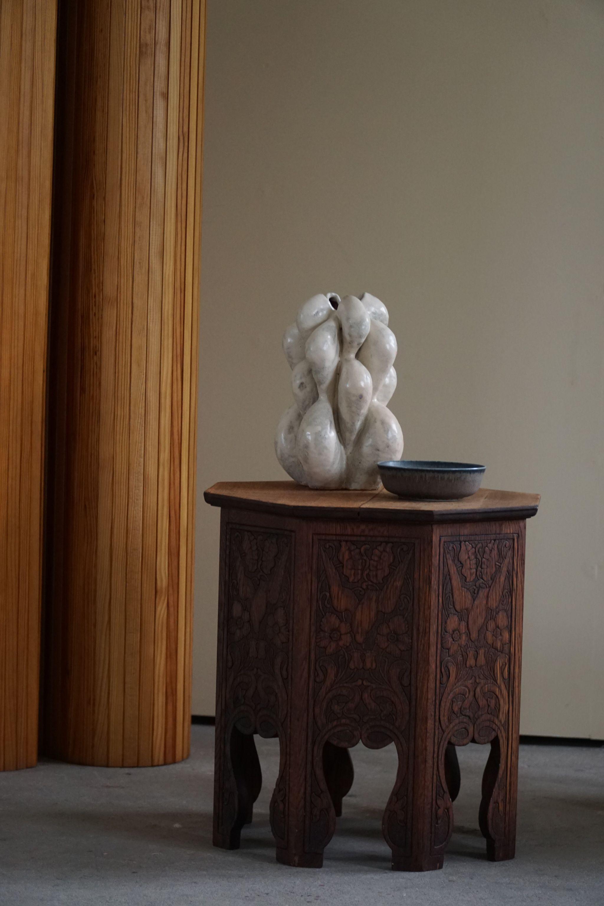 Mid-20th Century Organic Side Table in Oak with 8 Legs, Scandinavian Modern 6