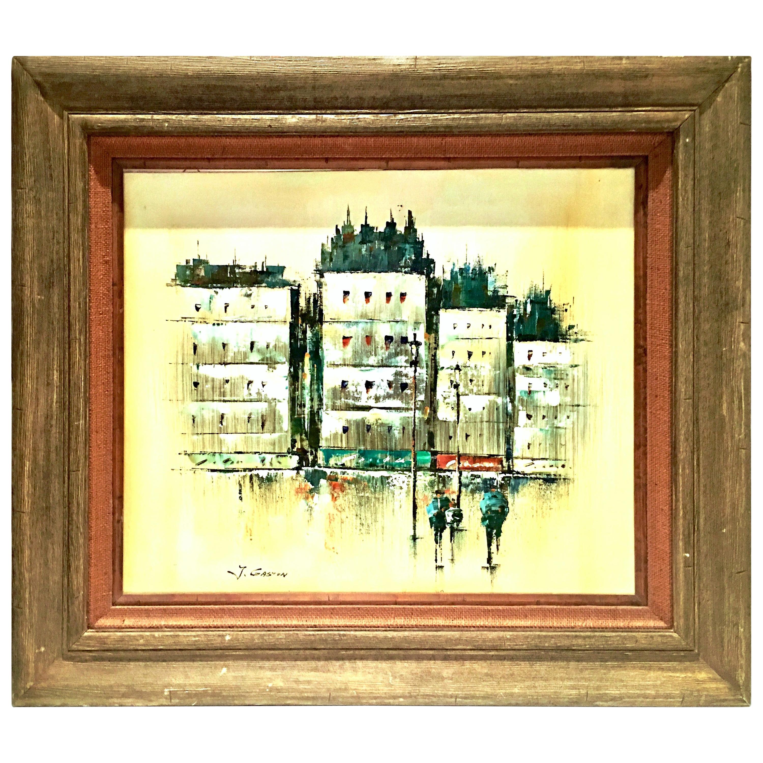 Mid-20th Century Original Oil on Canvas Painting by Johnny Gaston For Sale