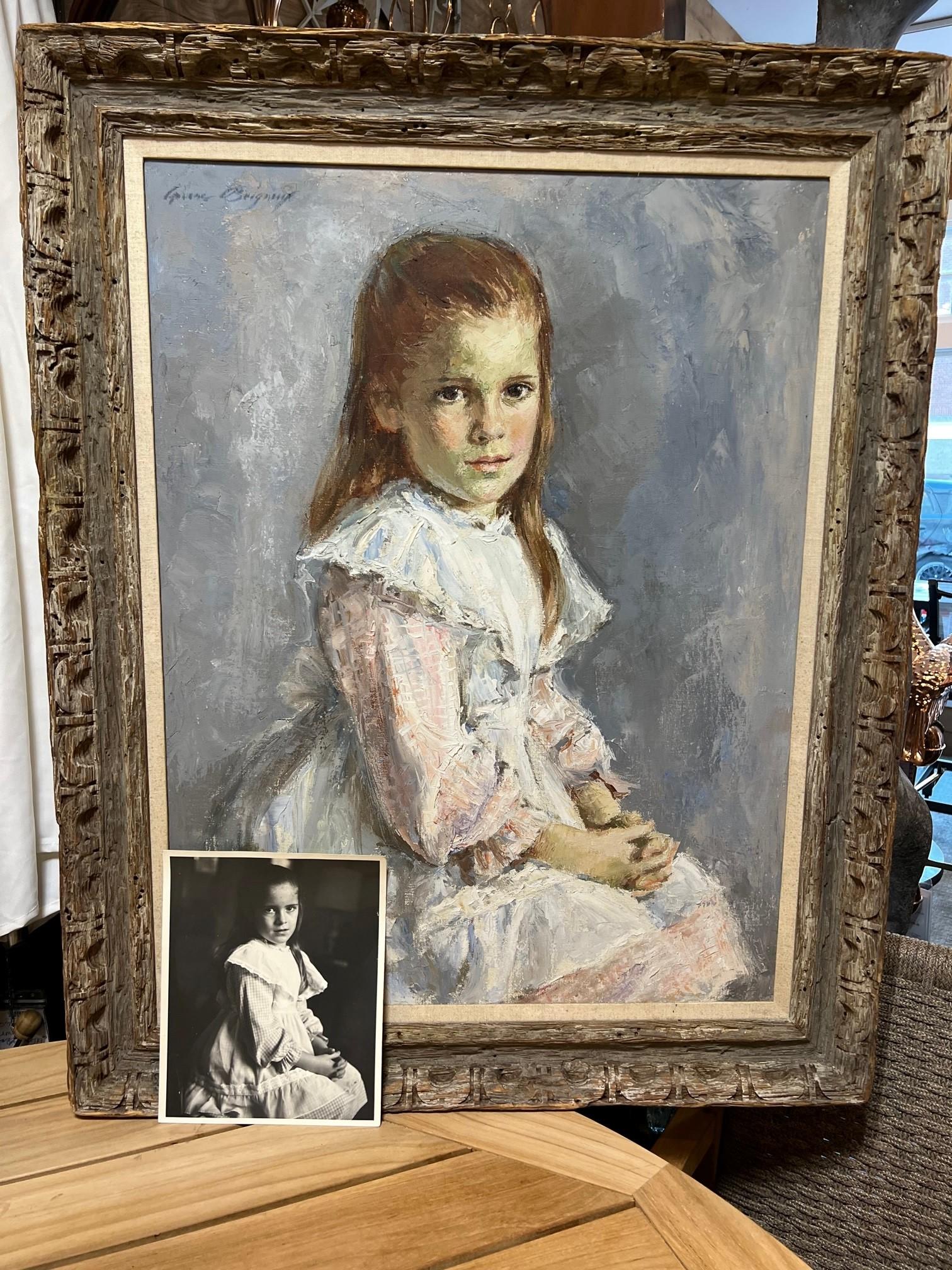 Late 20th Century Original Oil on Canvas Portrait Painting by Ariane Beigneux   For Sale 9