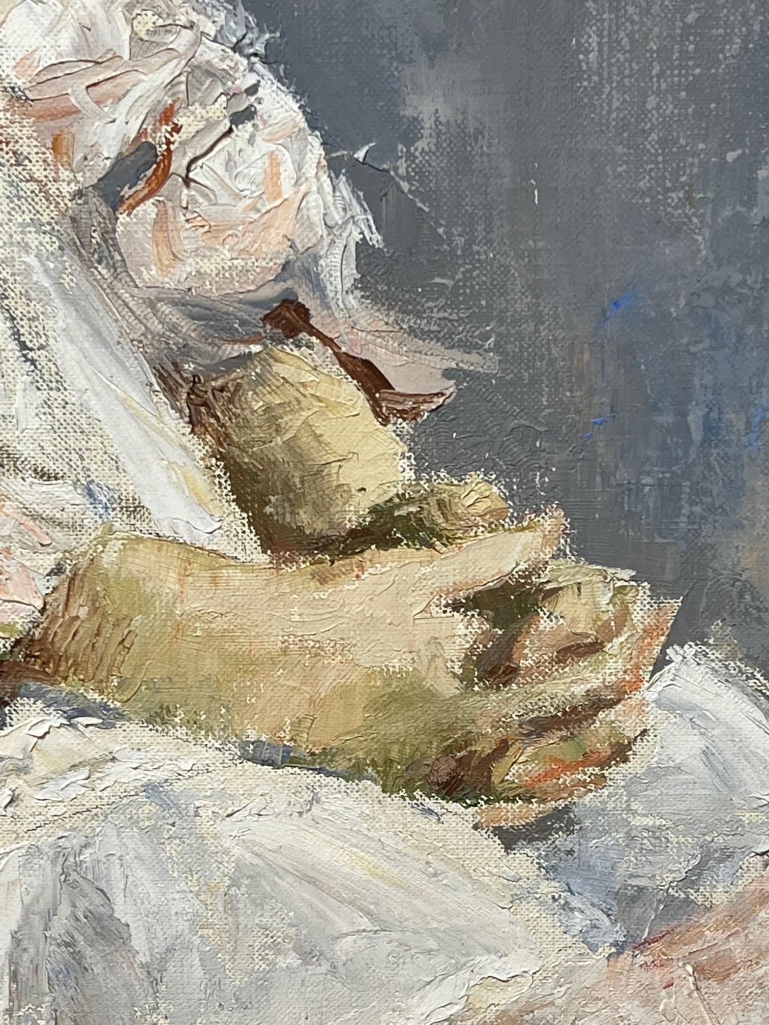 20ième siècle Peinture à l'huile sur toile originale d'Ariane Beigneux, fin du XXe siècle   en vente