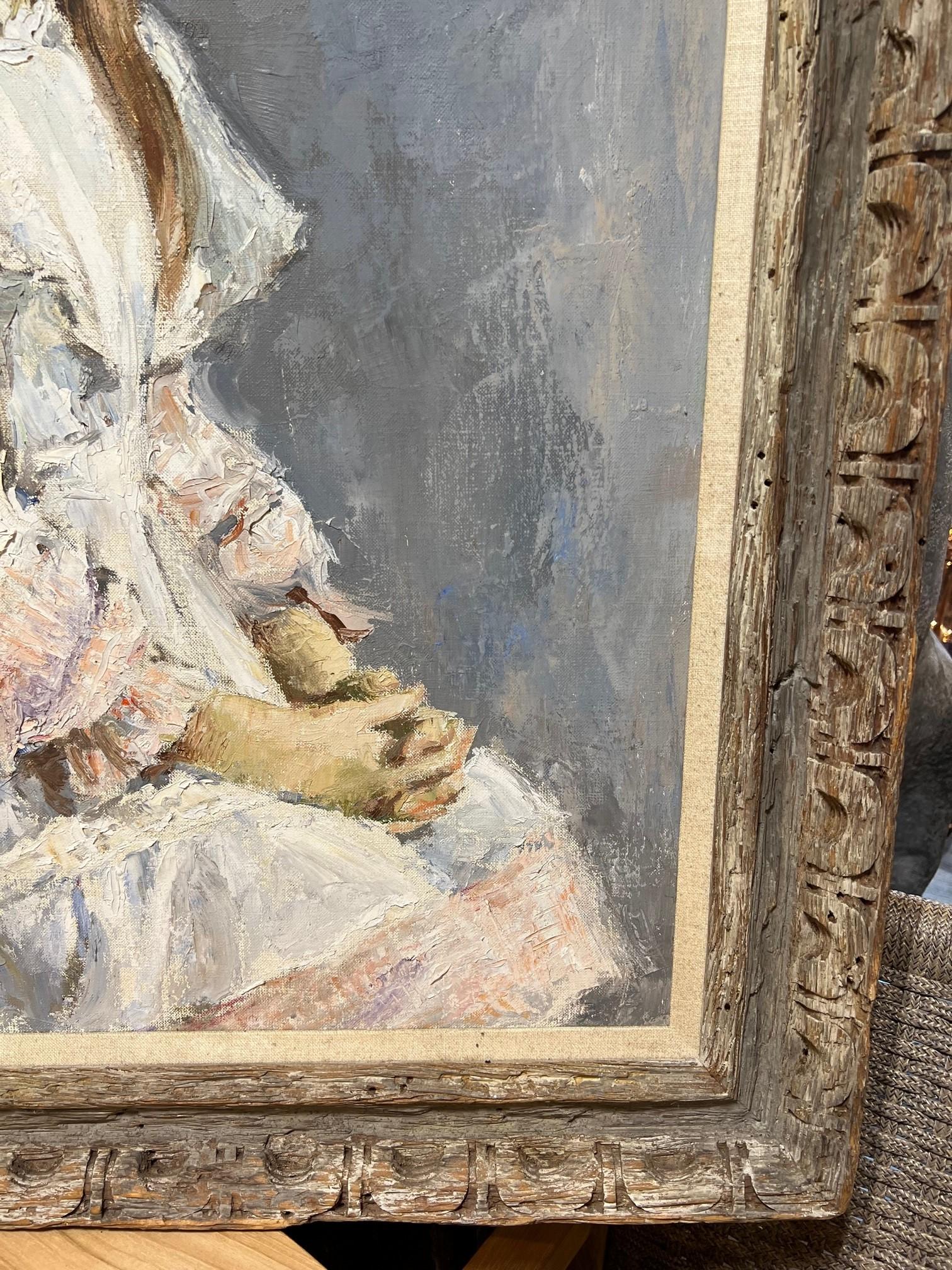 Peinture à l'huile sur toile originale d'Ariane Beigneux, fin du XXe siècle   en vente 3