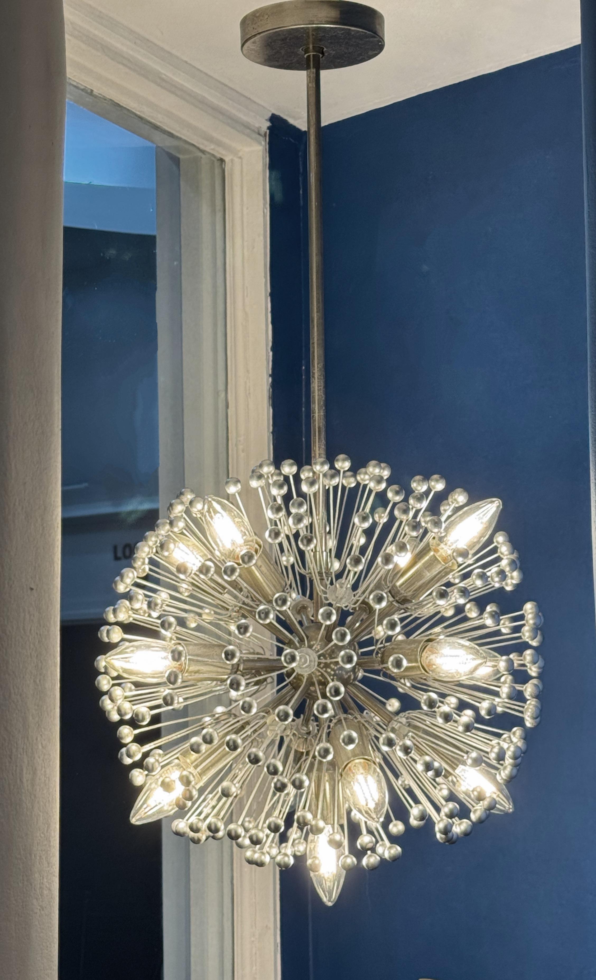 Austriaco Lampadario Sputnik originale della metà del XX secolo in vendita
