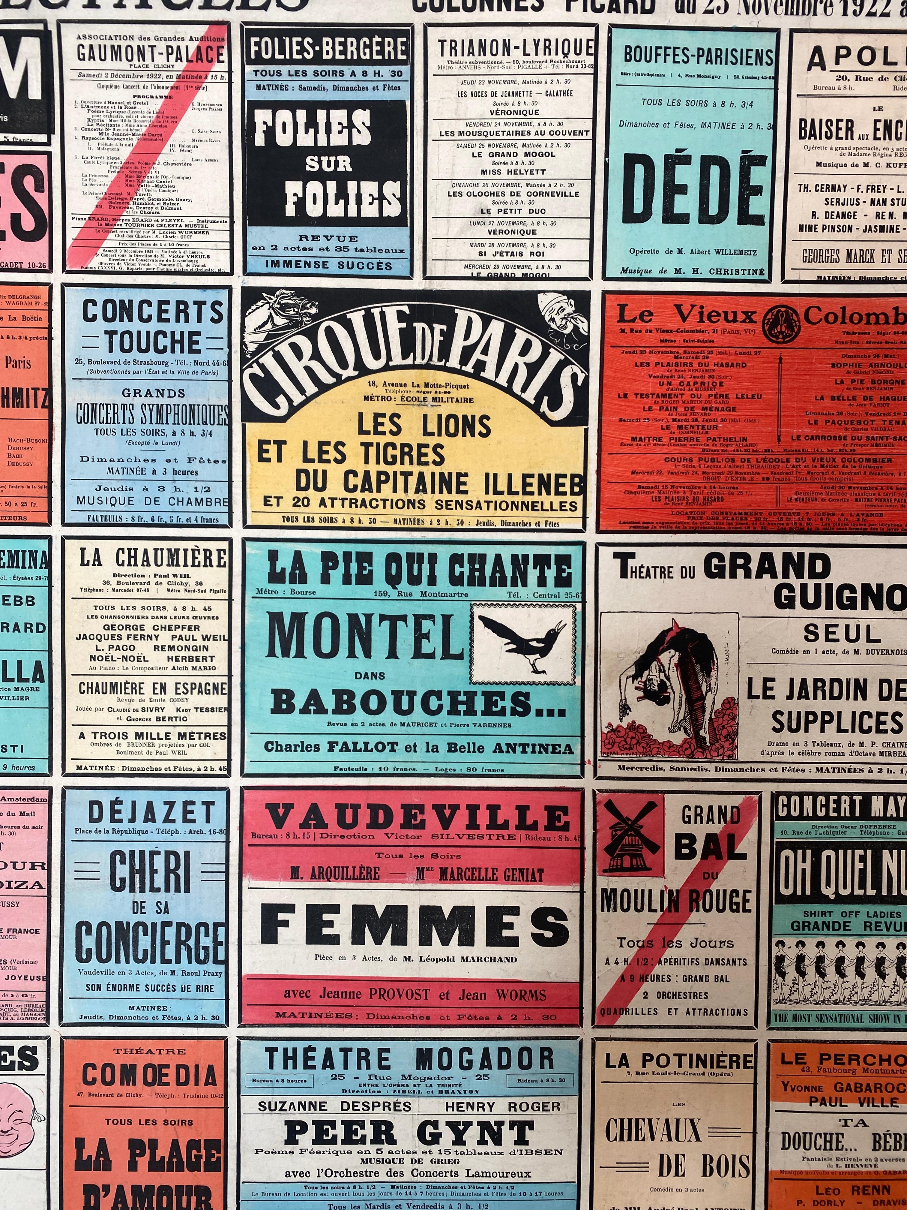 French Mid 20th Century Original Theatre Poster,  