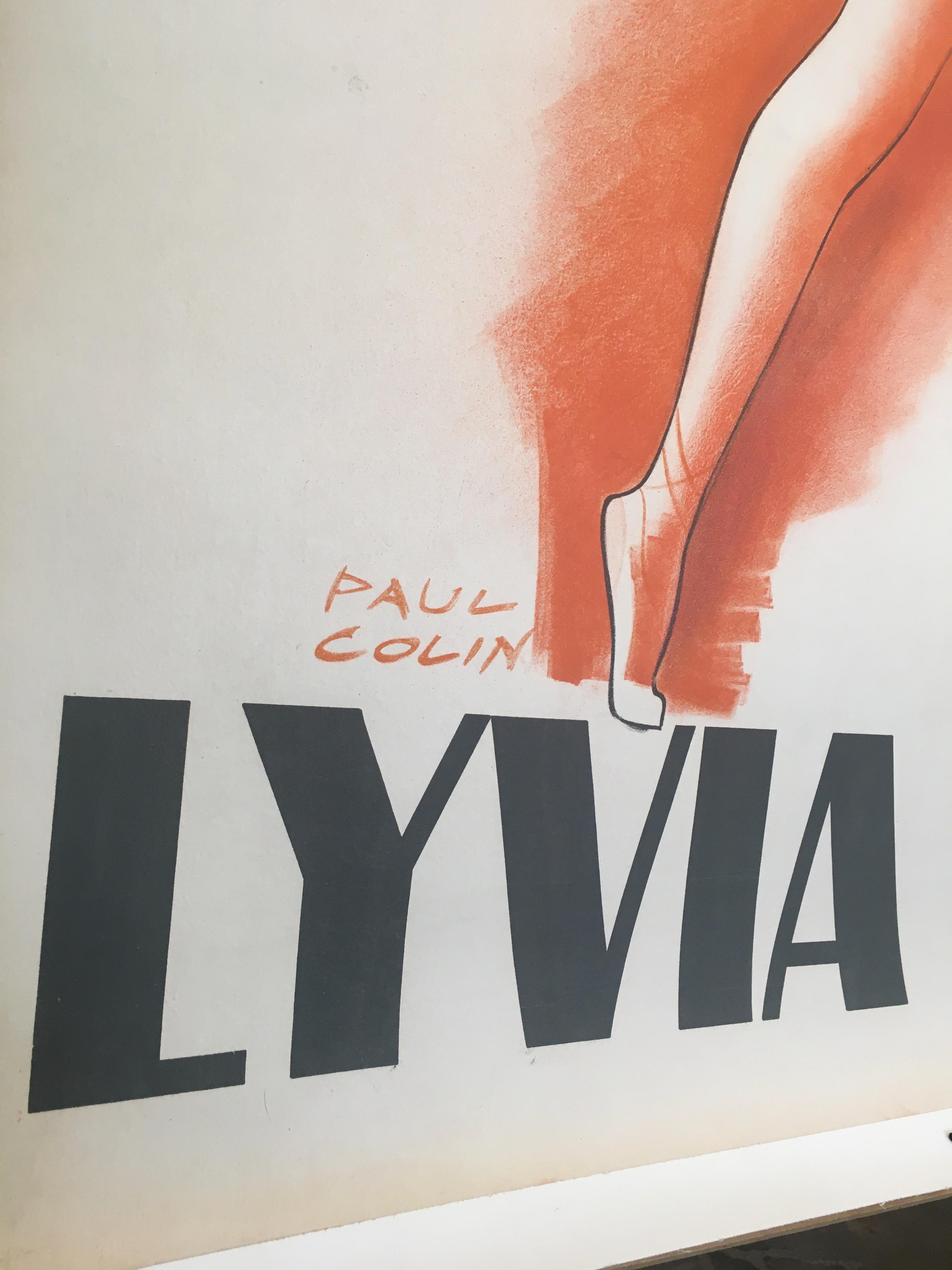 Français Affiche française originale du milieu du 20e siècle intitulée « Lyvia Holos » par Jean Colin en vente