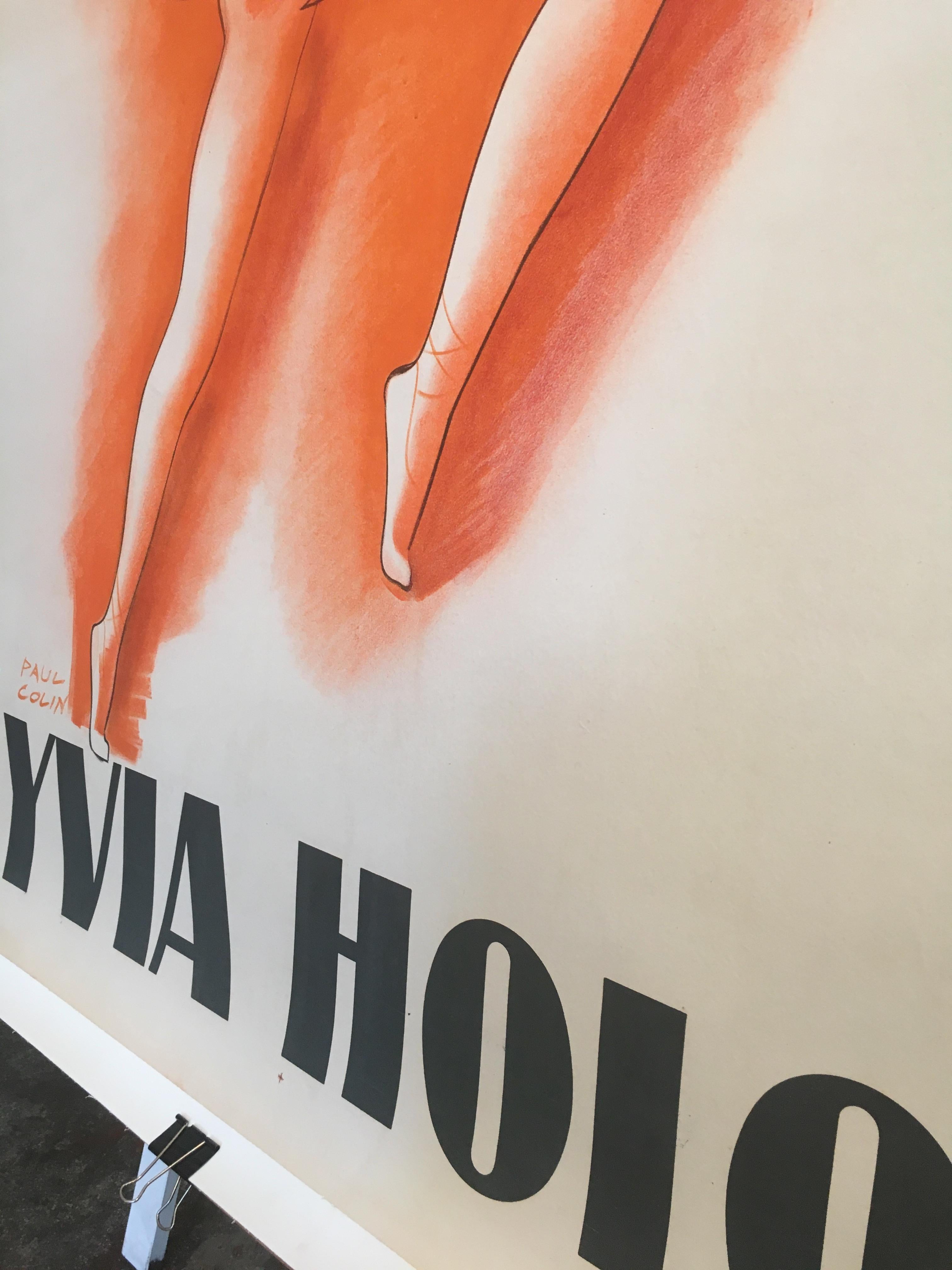 Art Deco Mid-20th Century Original Vintage French Poster, 'Lyvia Holos' by Jean Colin For Sale